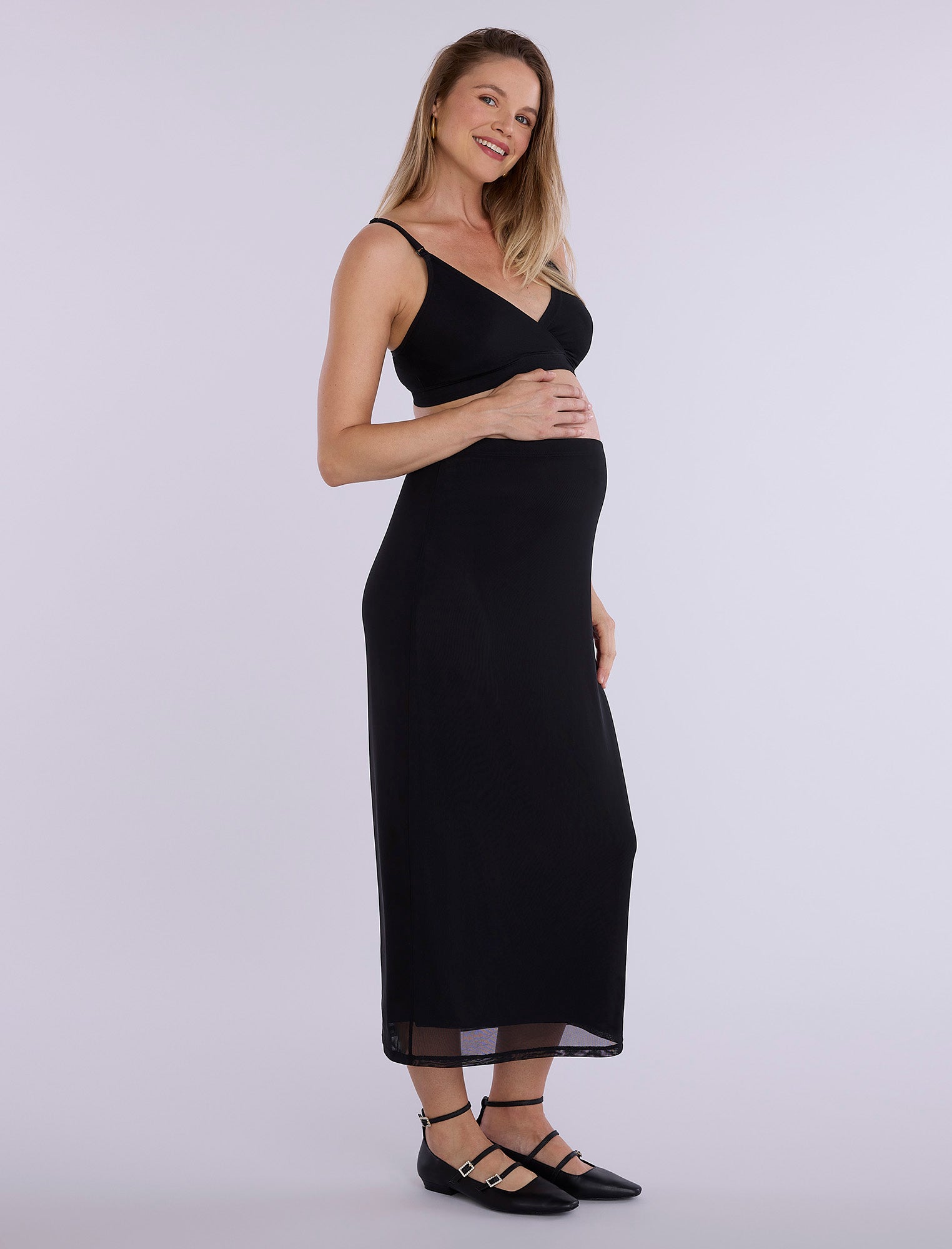 Bodycon Maxi Skirt in Mesh - Main Image