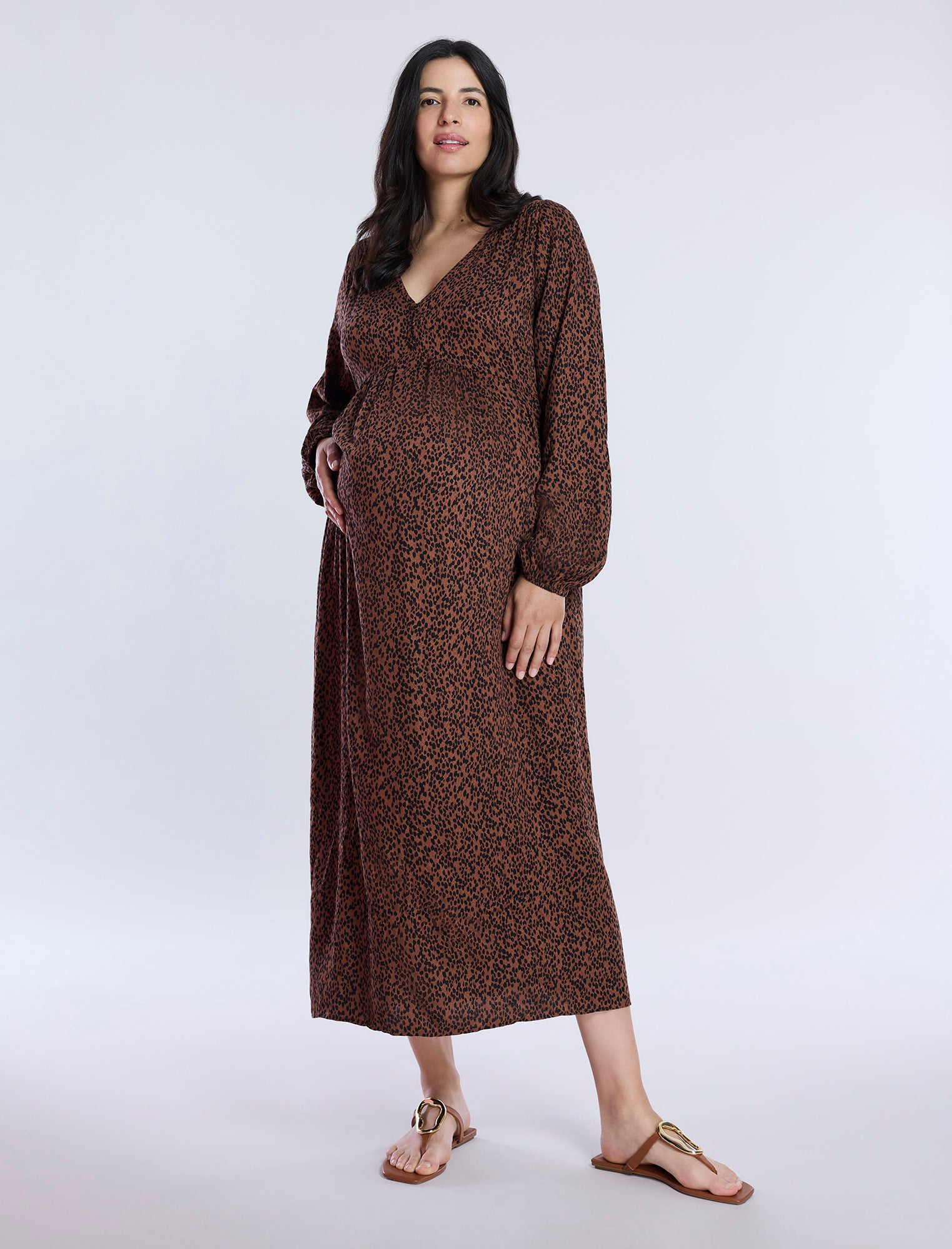 Long Sleeve Button Front Midi Dress Long Sleeve Button Front Midi Dress