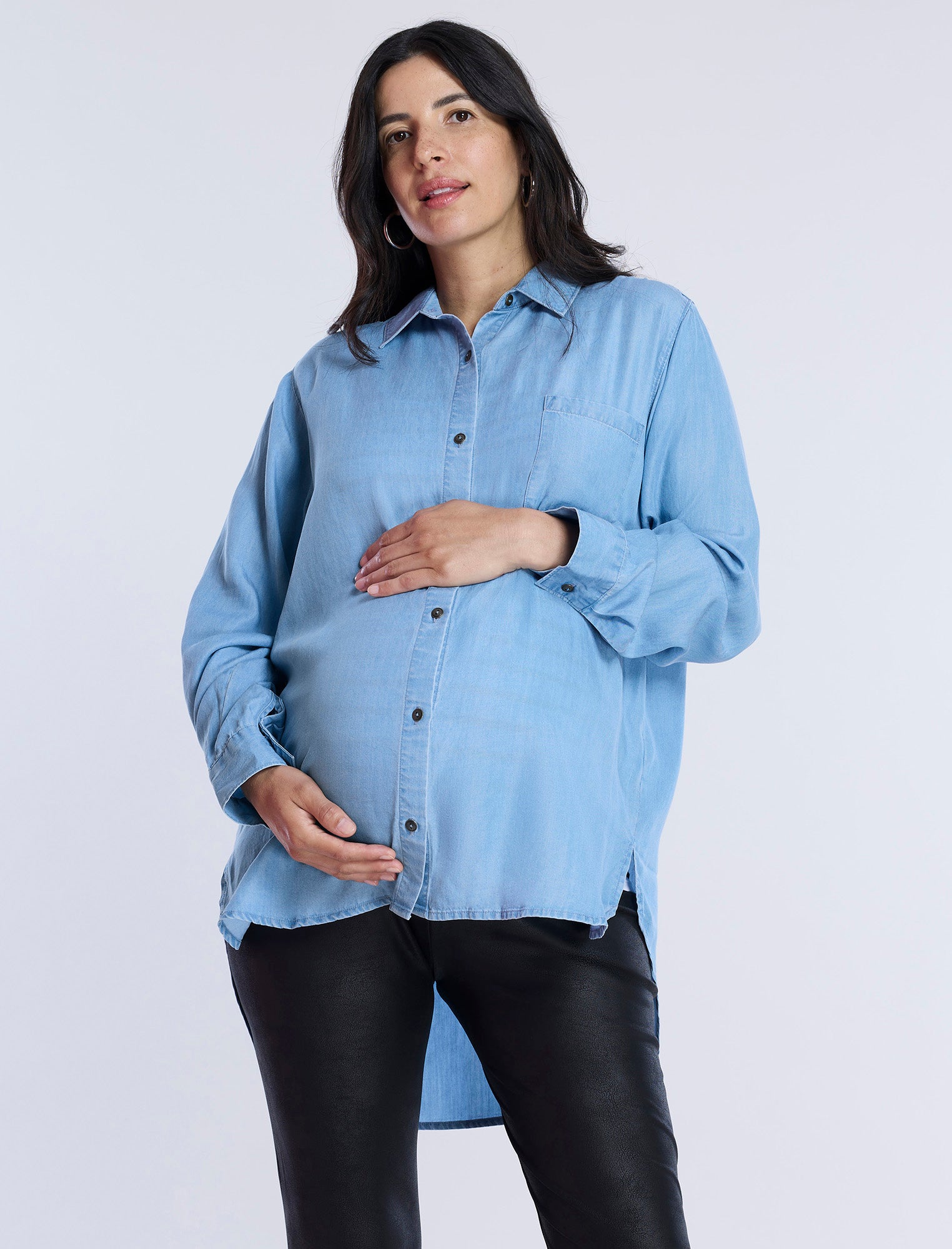 maternity dress shirts Poplin Shirt