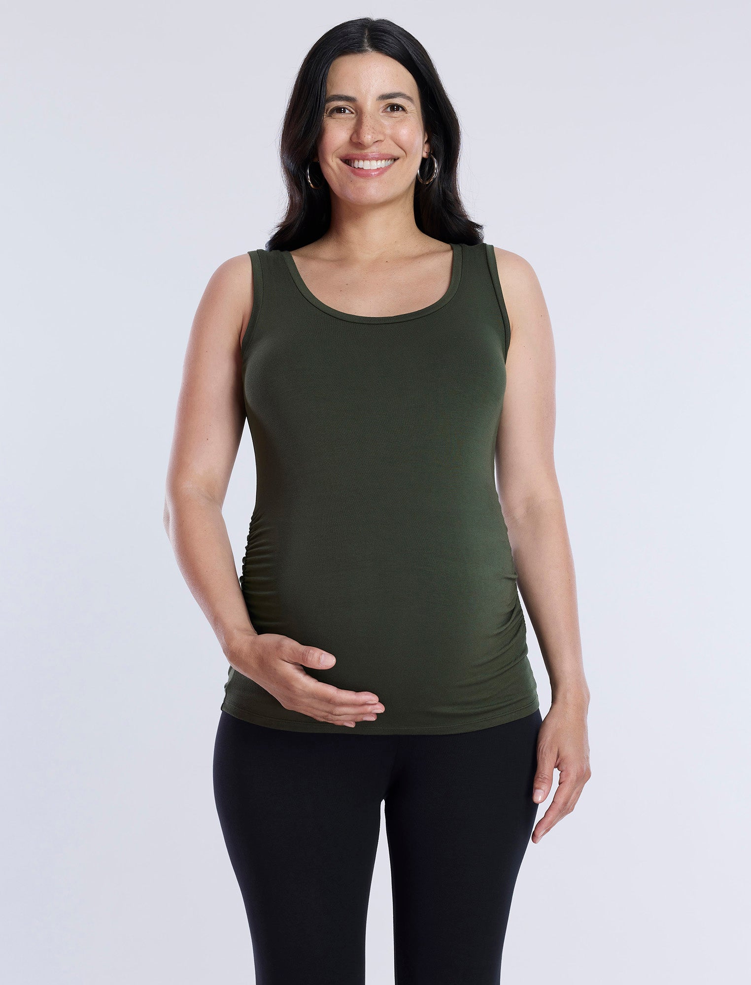 Side Ruched Maternity Tank Top 