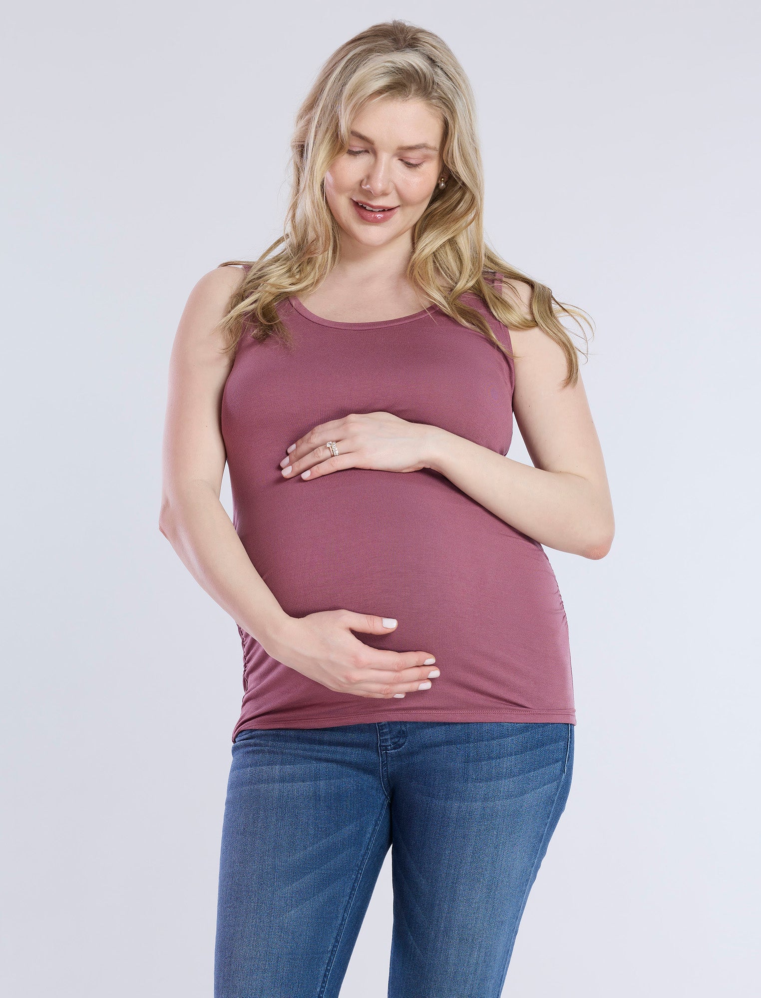 Side Ruched Maternity Tank Top