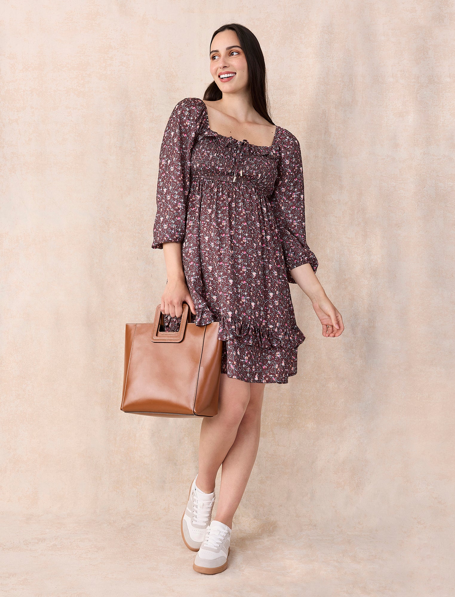 Smocked Baby Doll Mini Dress