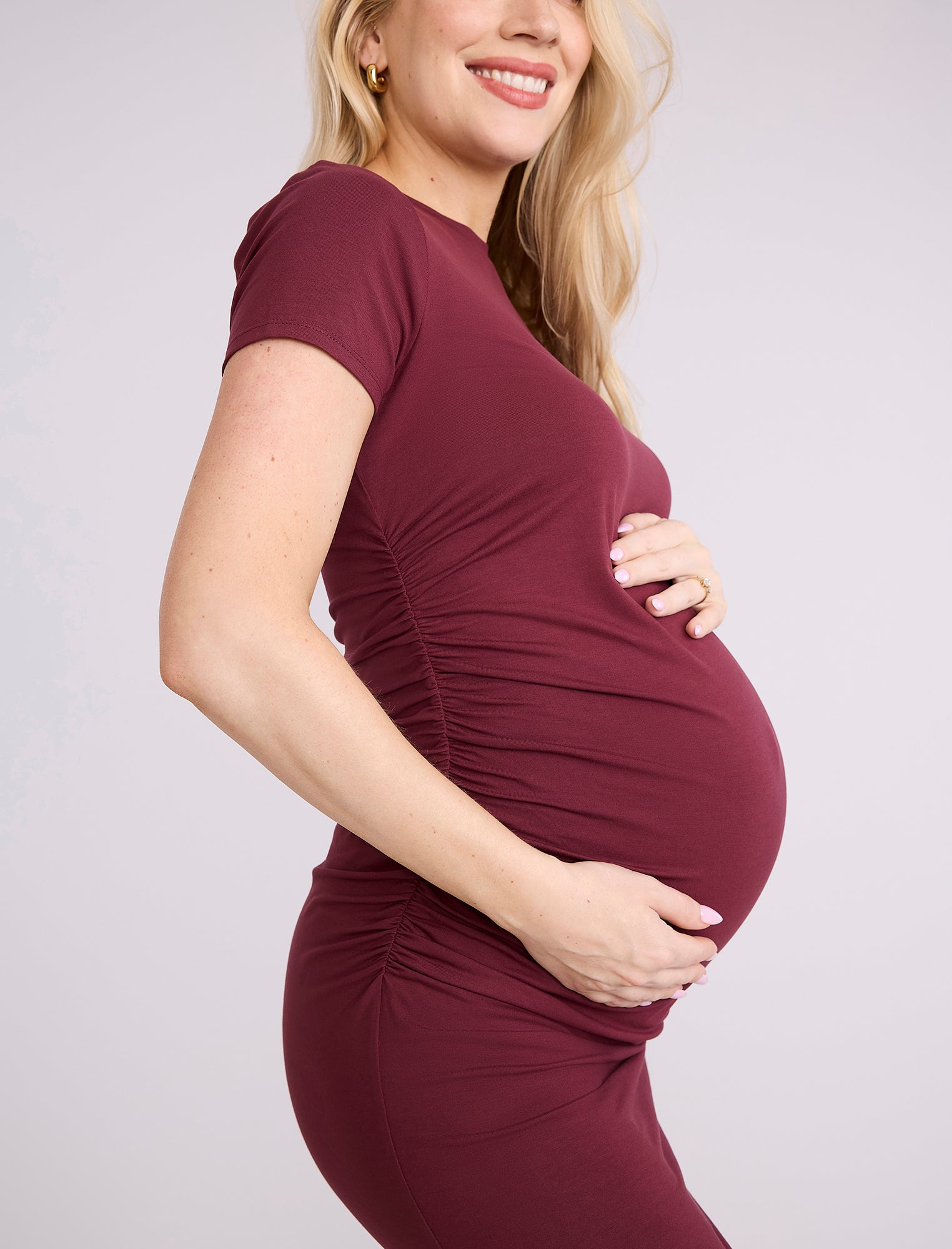 Maternity Ruched Bodycon Mini Dress