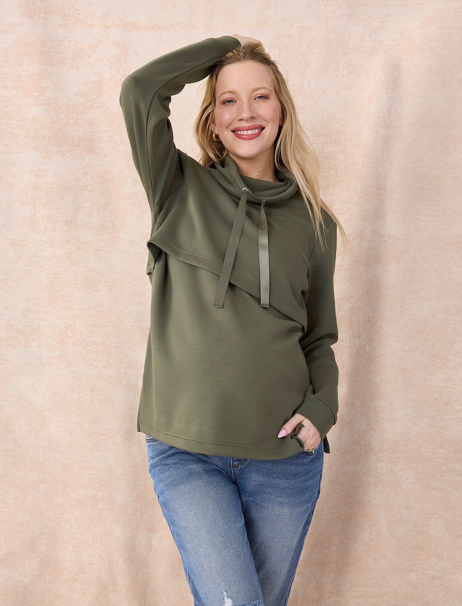 Funnel Neck Nursing Sweatshirt
