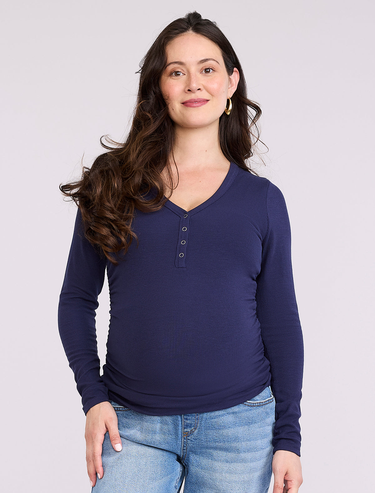 ENNOY LONG SLEEVE HEM RIB TEE NAVY ennoy エンノイ sleeve hem rib 