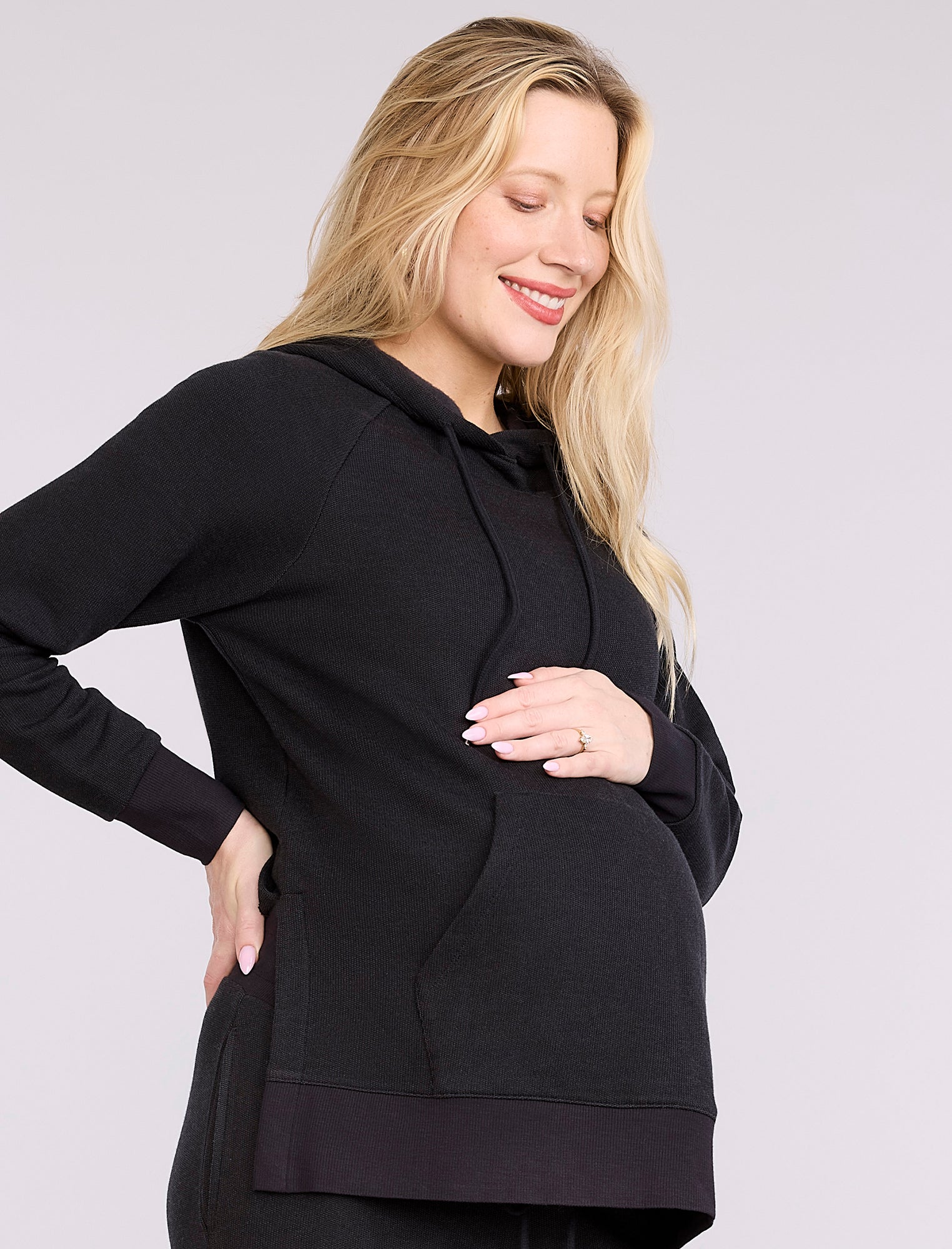 Maternity Tunic Hoodie with Side Slits