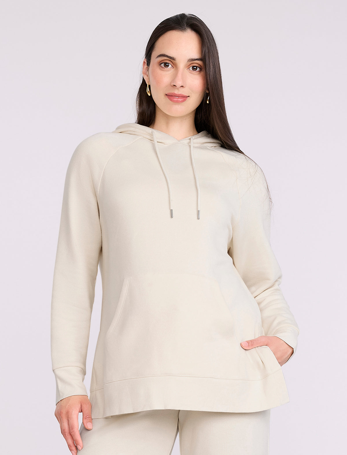 Maternity Hoodie Motherhood Maternity Fleece Tunic Pullover – Long 