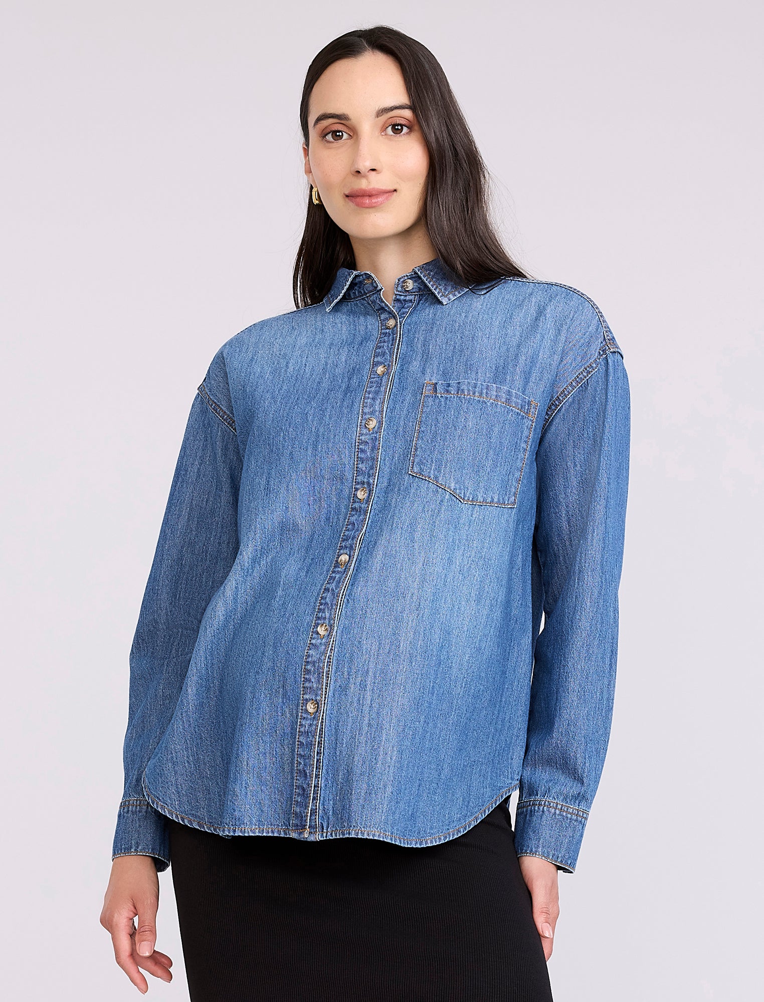 maternity denim shirt dress Denim Maternity Shirt