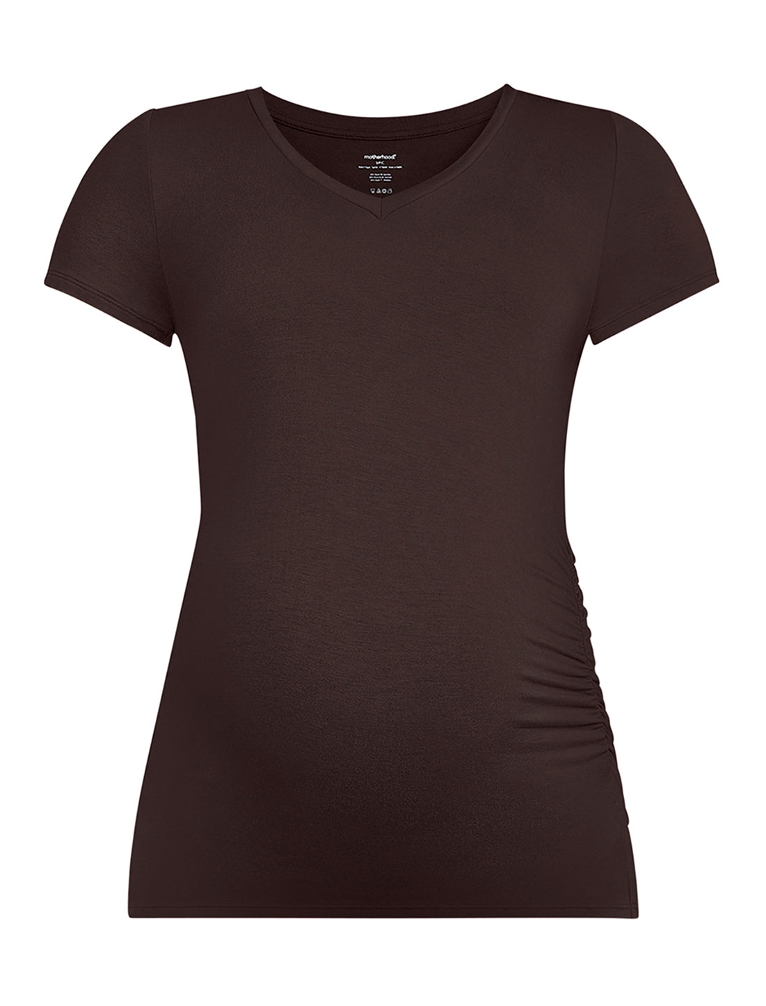 Brown maternity t-shirt on white background