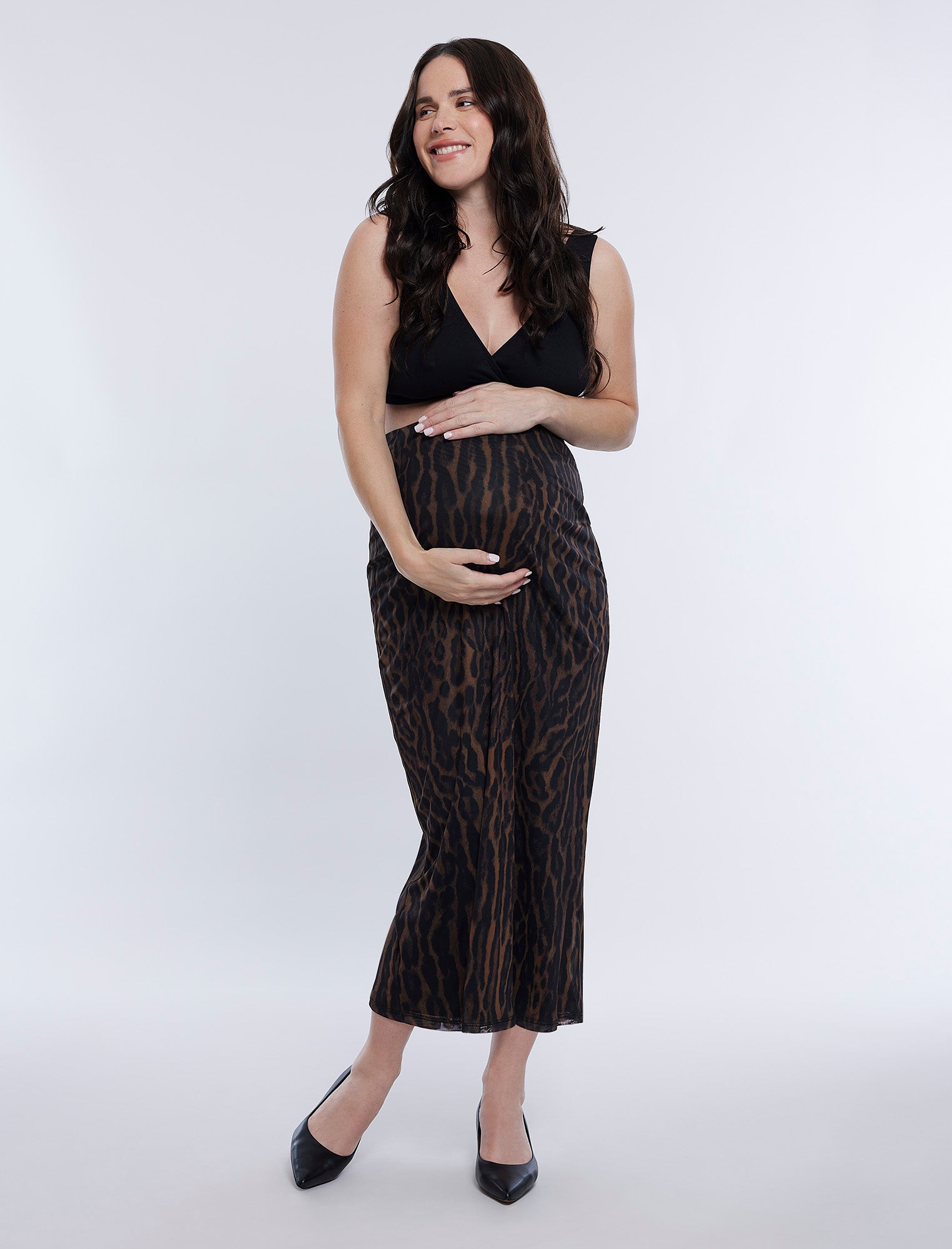chinese dress ladies Alejandra Black Maternity Long Sleeve High Neck Maxi Dress – Club L London