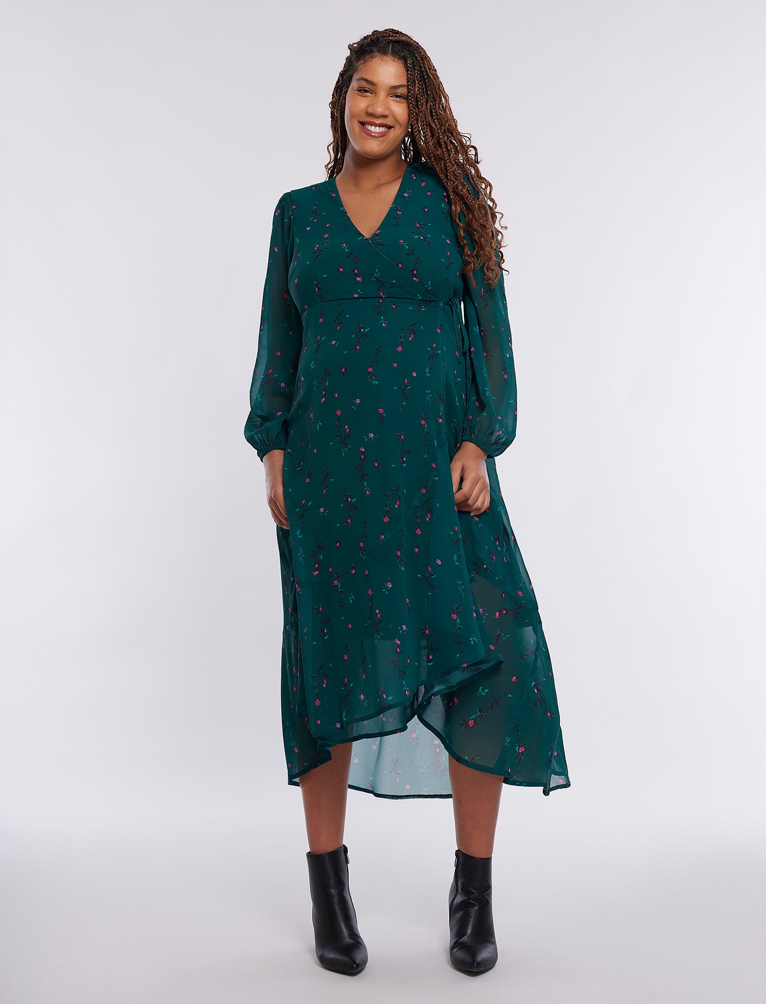 chinese dress ladies Pink & Green main image 1