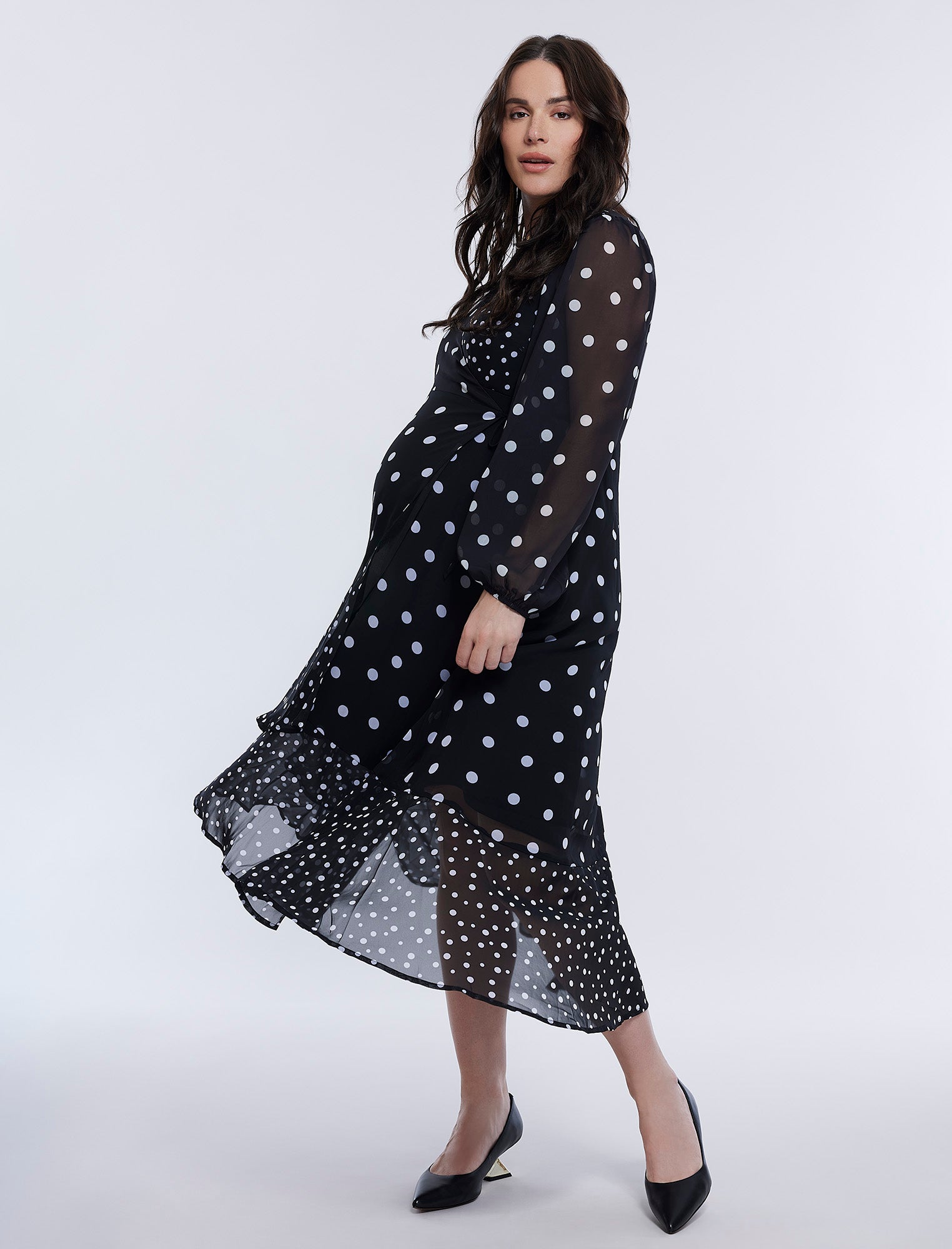 FLOUNCE WRAP OFF SHOULDER DRESS main image 1