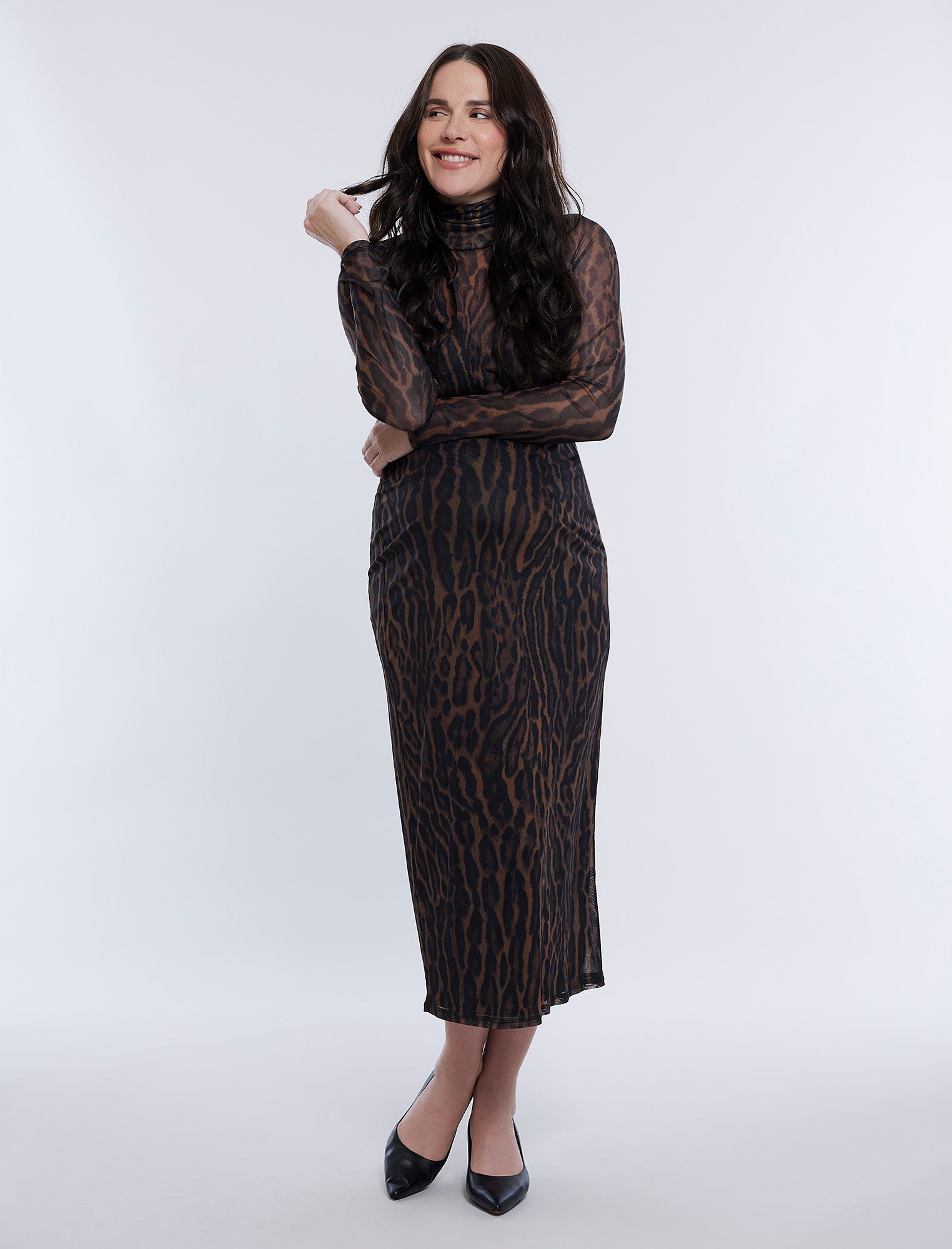 Long Sleeve Bodycon Top in Mesh Long Sleeve Bodycon Top in Mesh