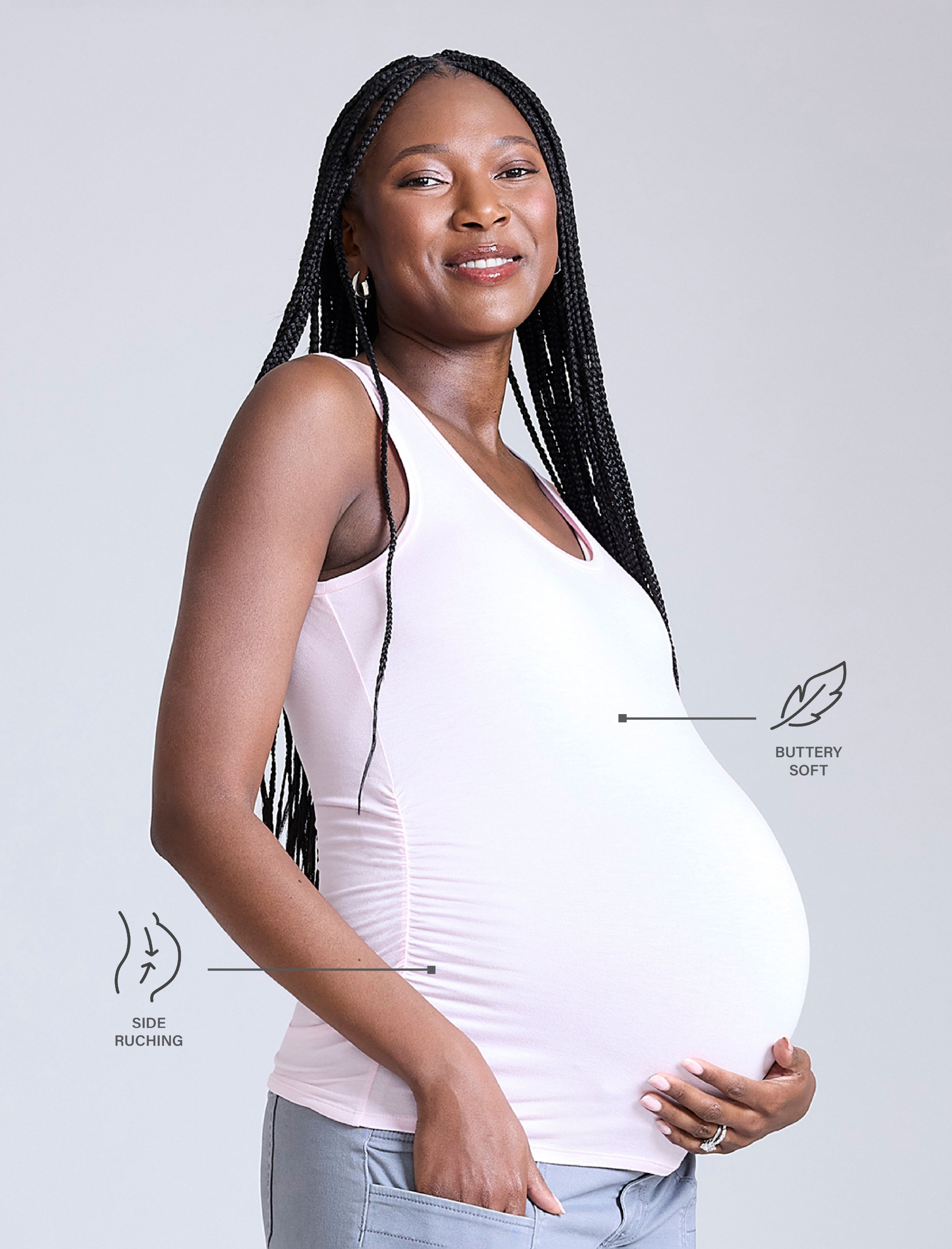 Side Ruched Maternity Tank Top