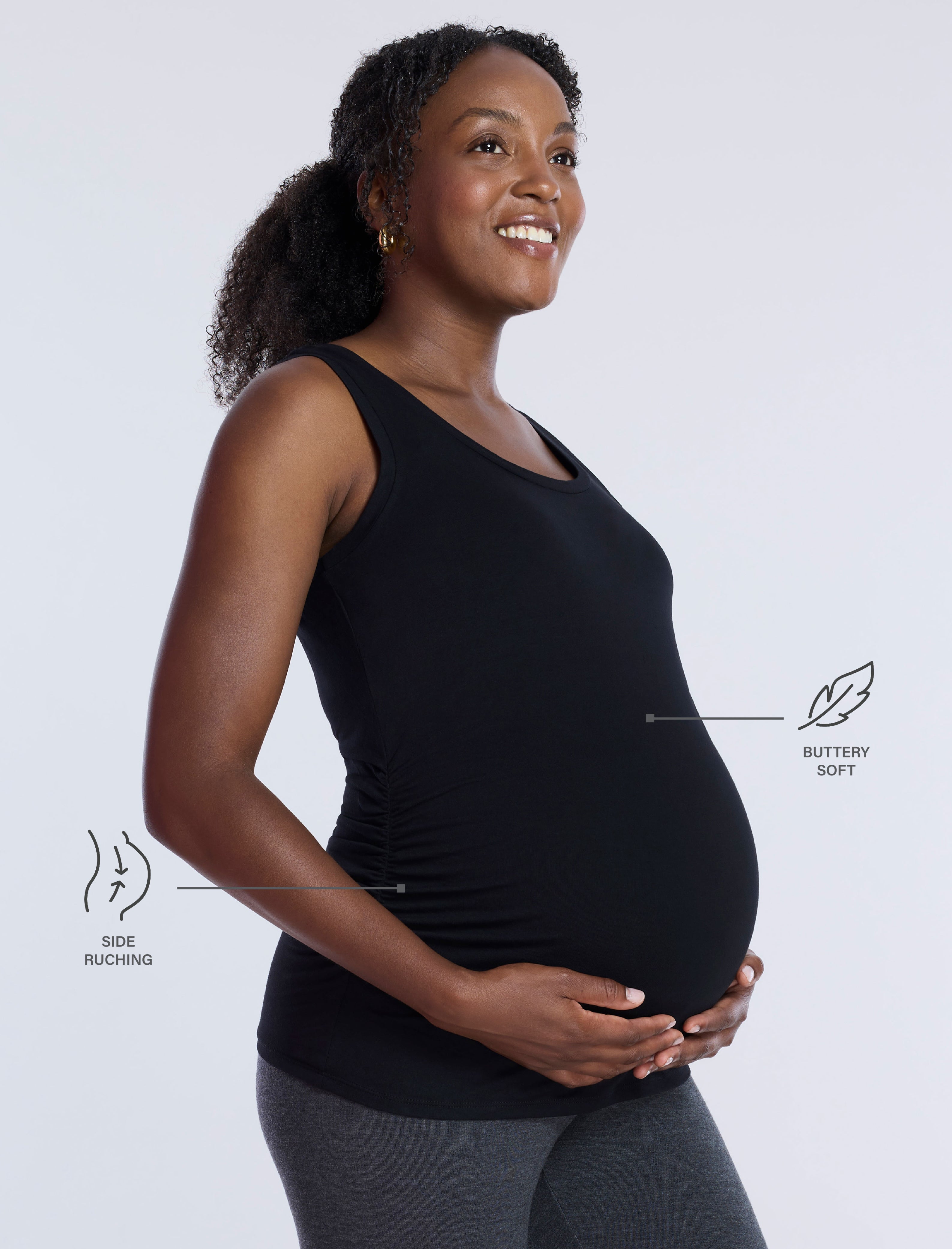 Side Ruched Maternity Tank Top