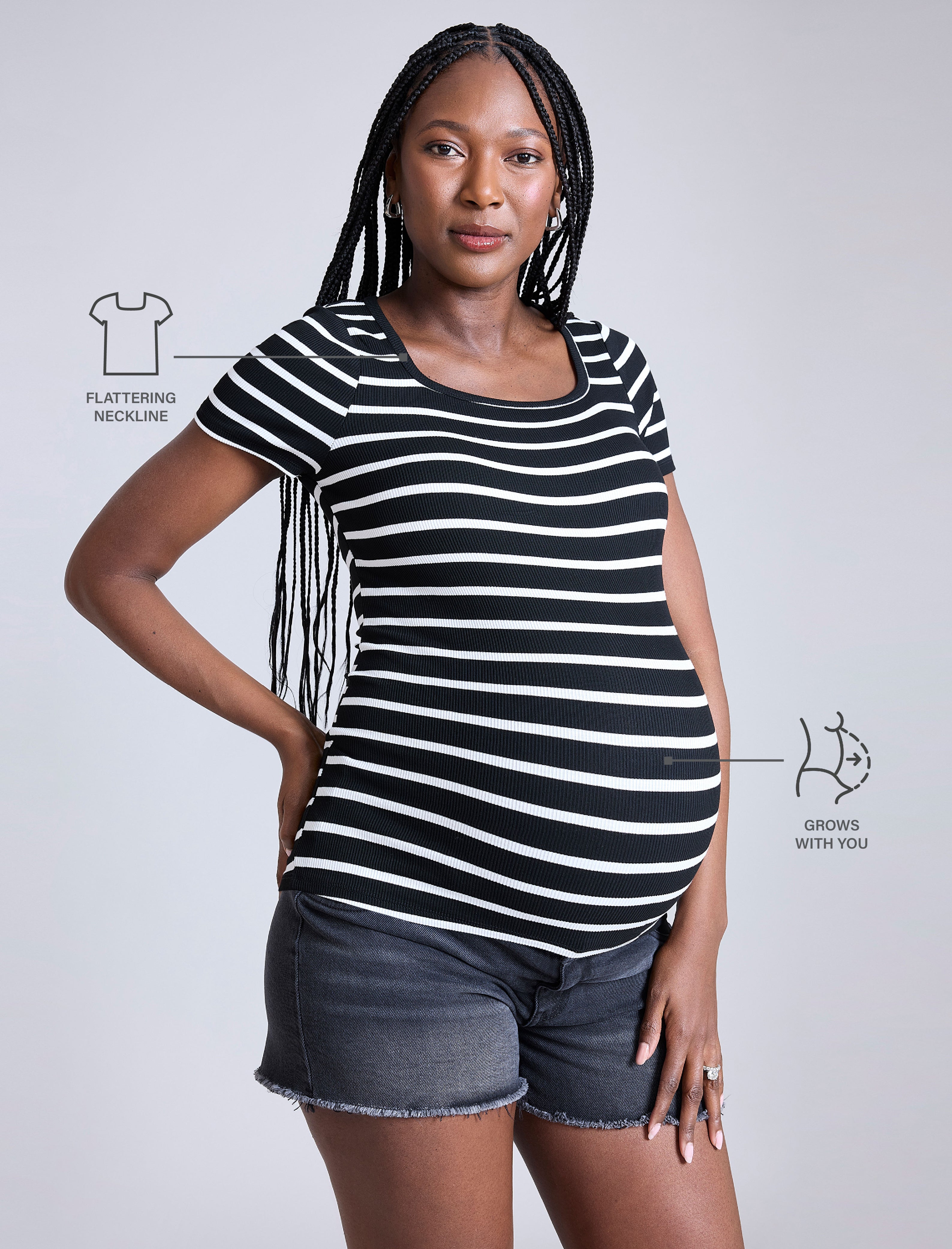 Square Neck Short Sleeve Top
