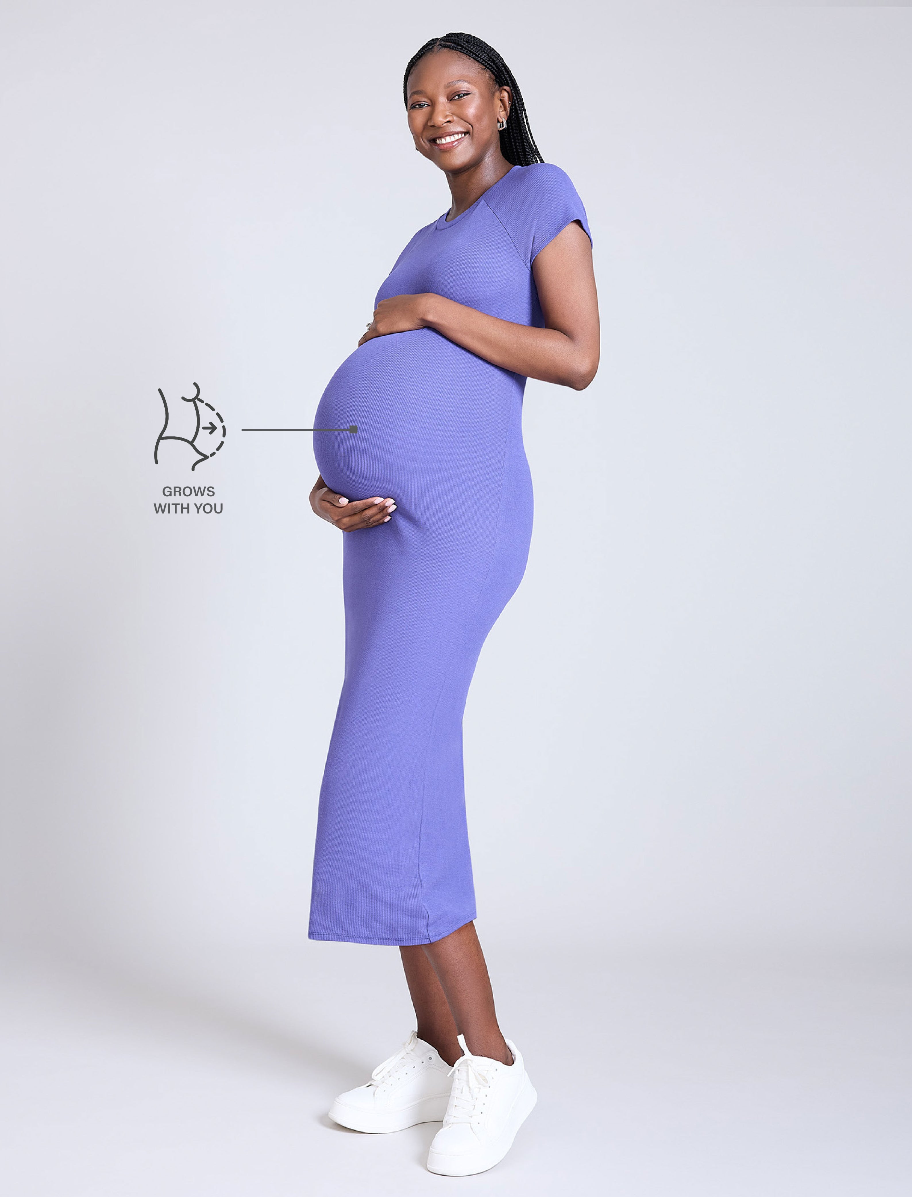 Ribbed Raglan Midi Dress