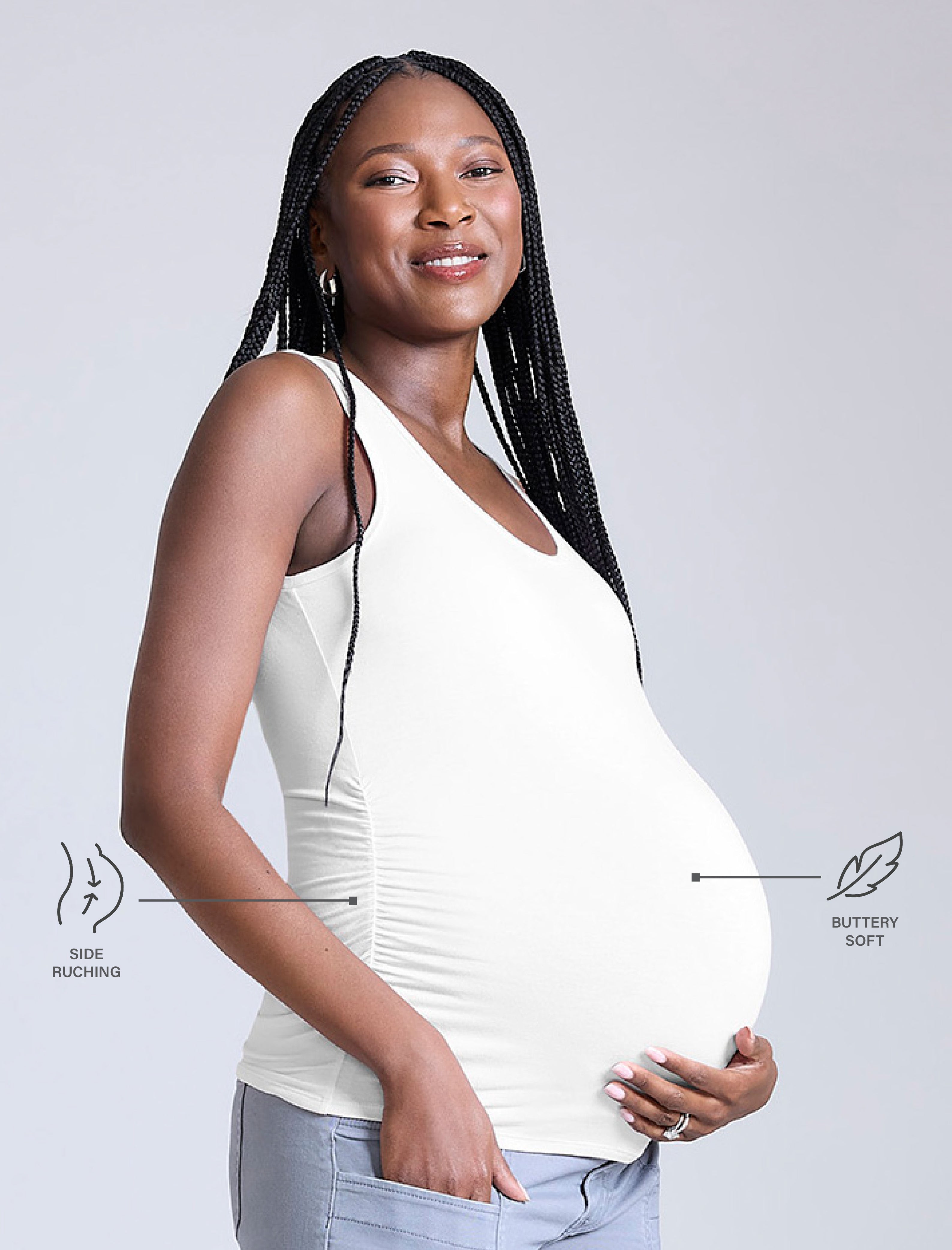 Side Ruched Maternity Tank Top