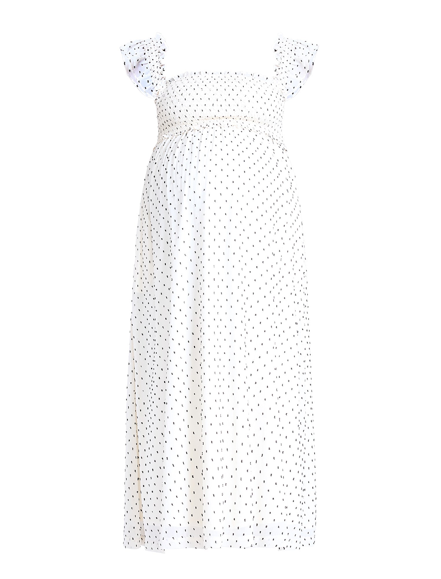 Sleeveless Ruffle Shoulder Smocked Dress