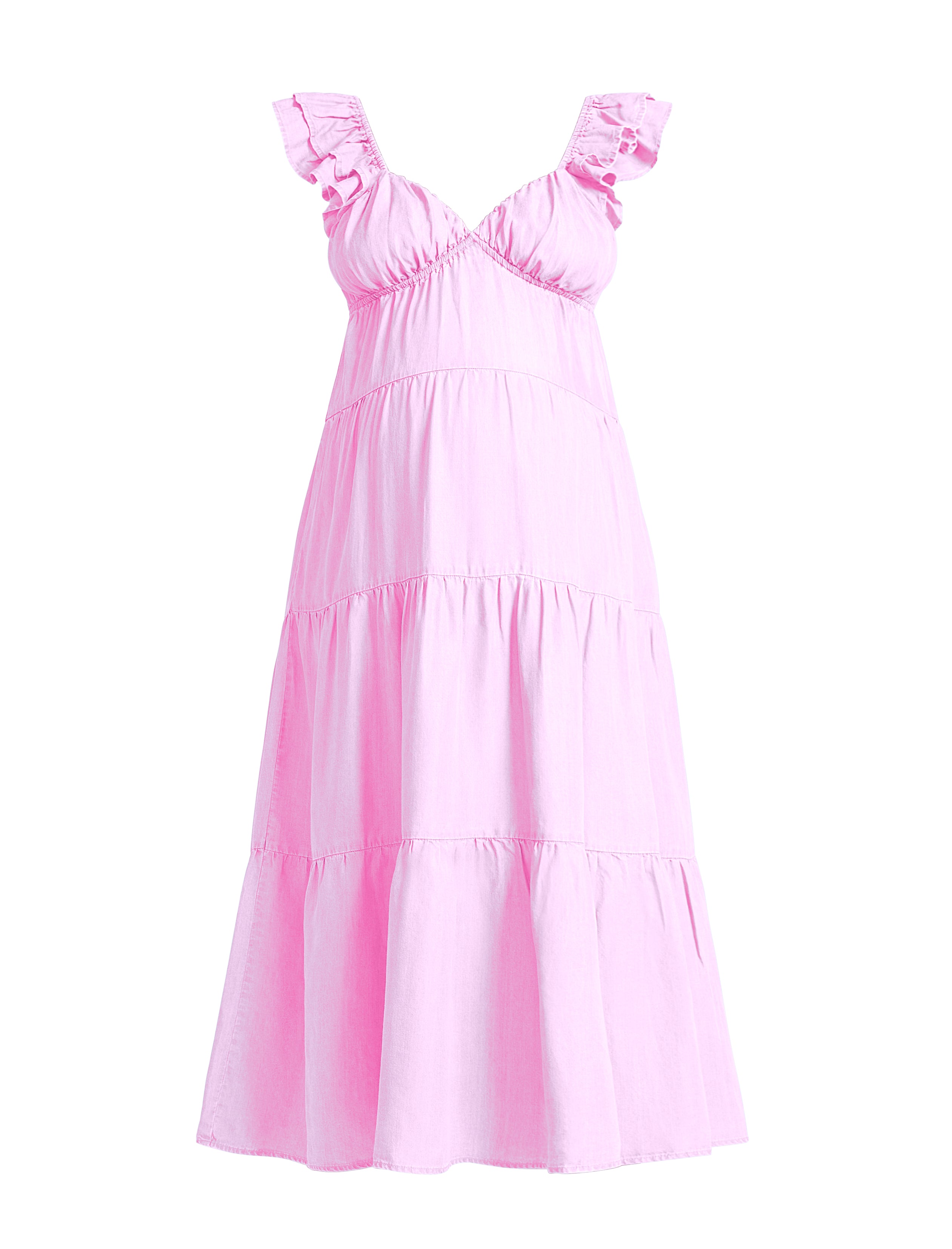 Empire Ruffle Sleeve Maxi Dress
