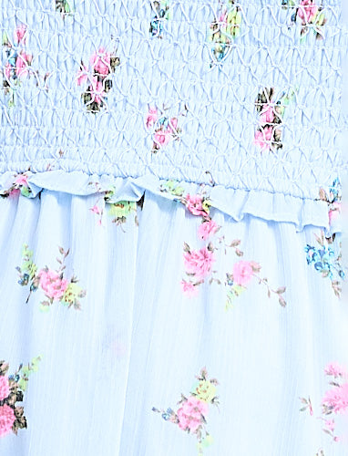 Sleeveless Ruffle Shoulder Smocked Dress