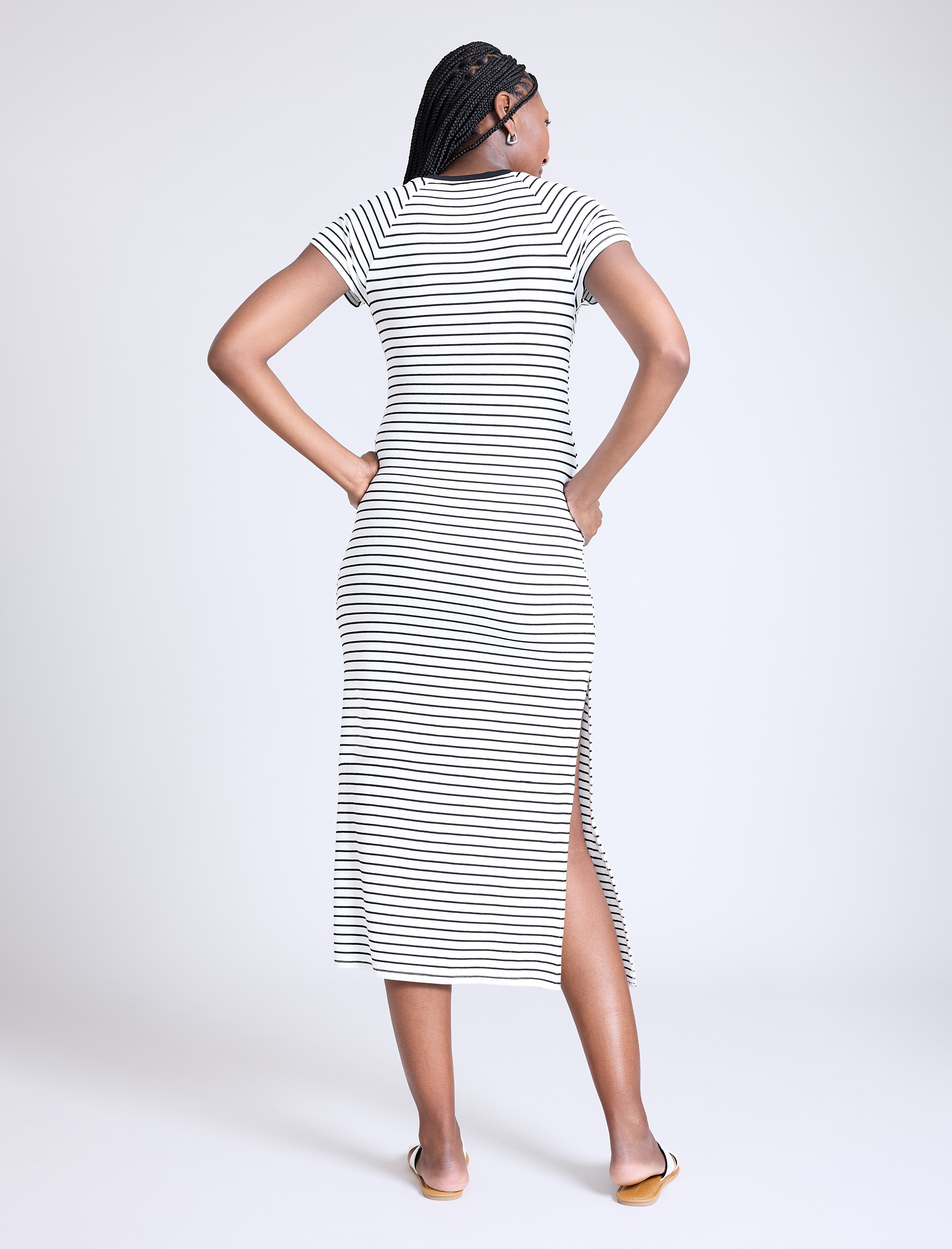 Ribbed Raglan Midi Dress