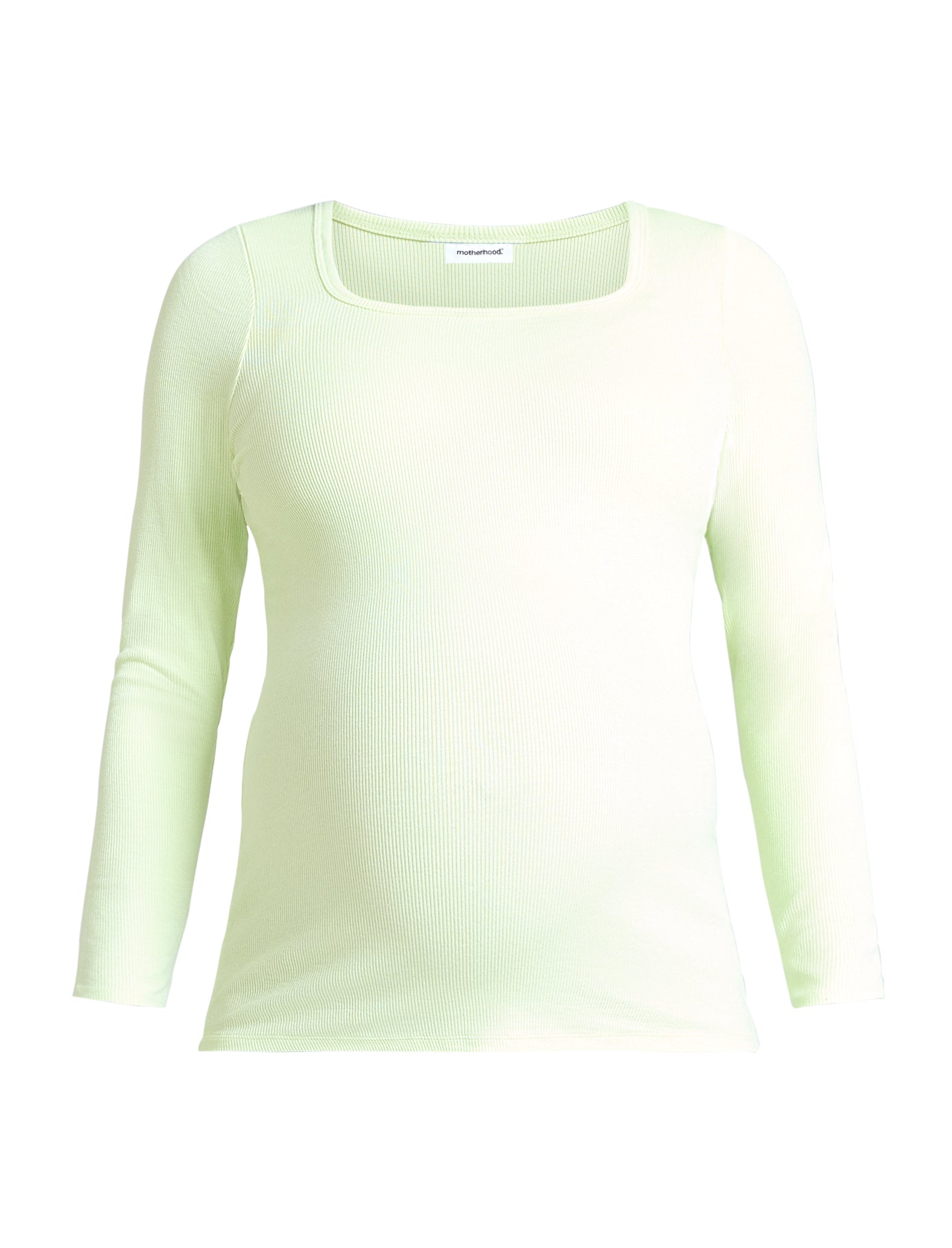 Long Sleeve Rib Knit Square Neck Tee