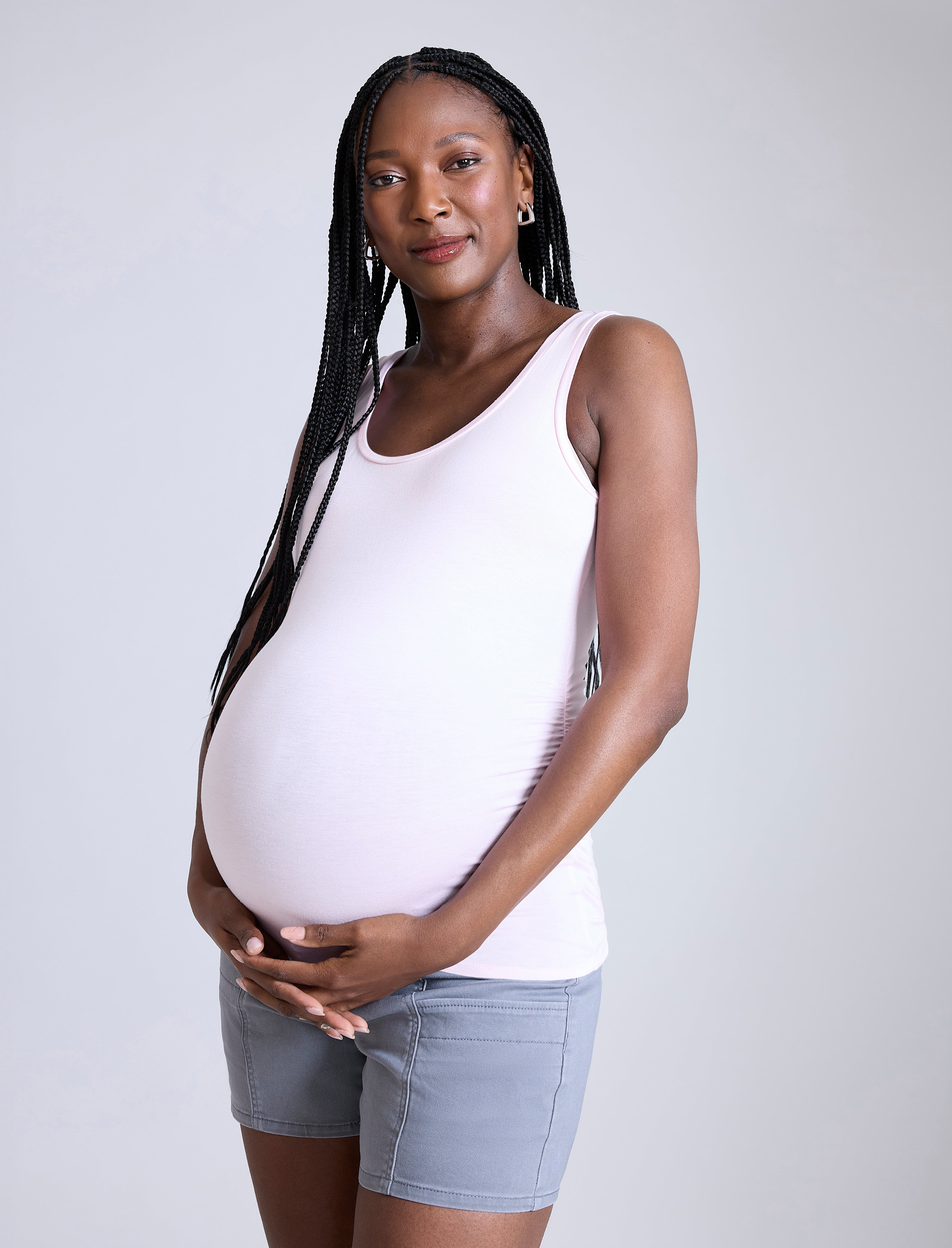 Side Ruched Maternity Tank Top
