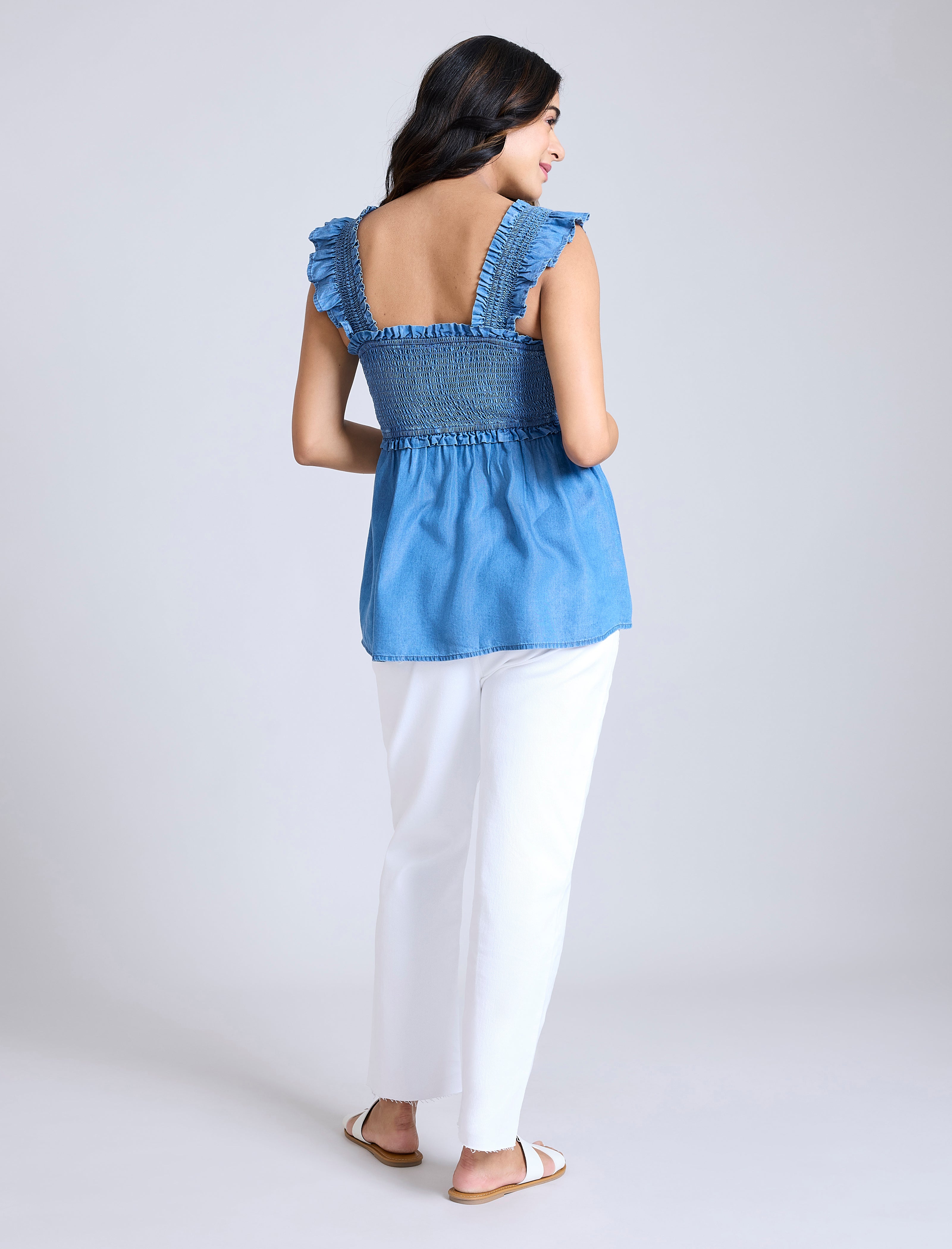 Ruffle Back Detail Top