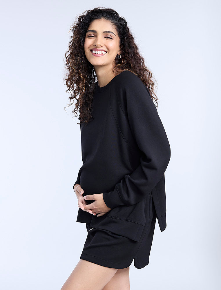 Long Sleeve Raglan With Side Slits
