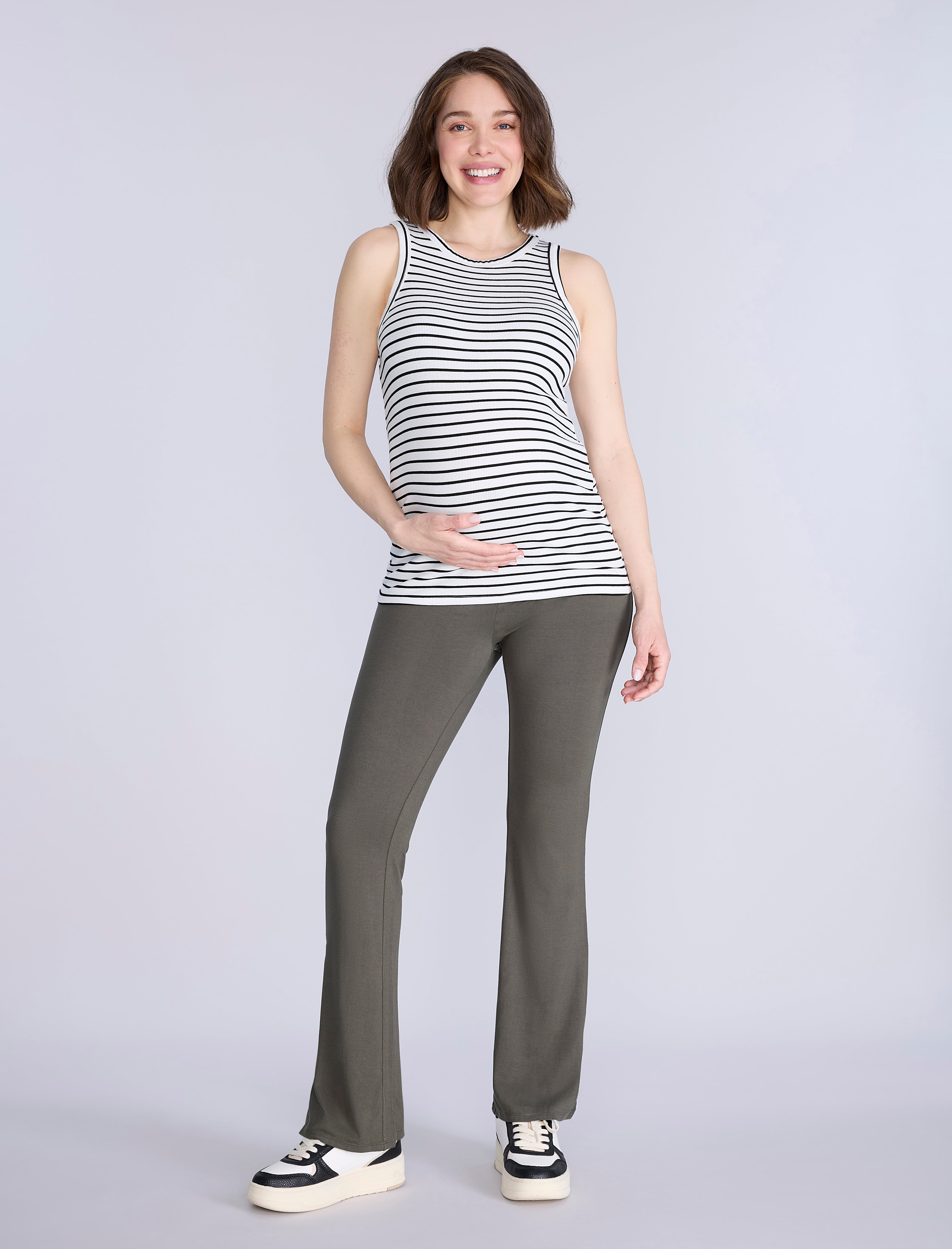 Roll Over Waist Flare Legging