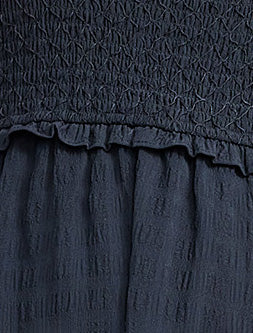 Sleeveless Ruffle Shoulder Smocked Dress