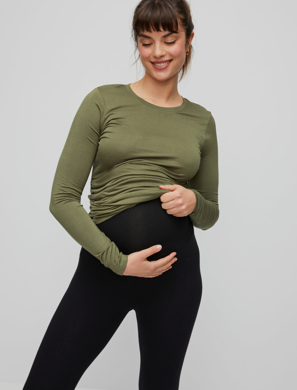 Luxe Essentials Secret Fit Belly Ultra Soft Crop Maternity Leggings