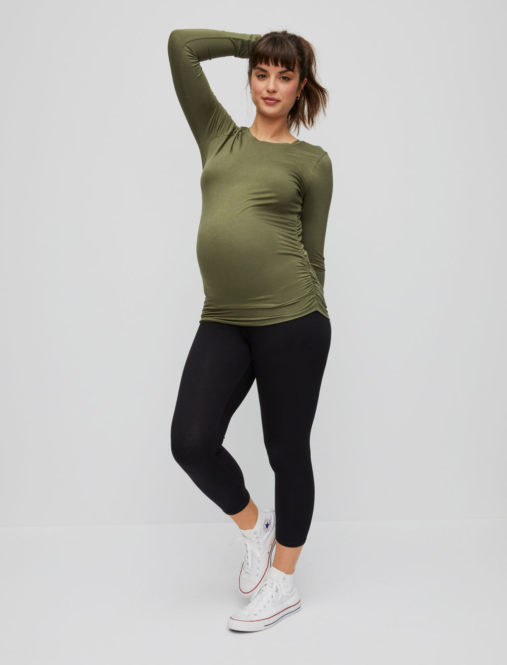 Stretchable Pregnancy & Post Delivery Leggings - Dark Grey (XL)