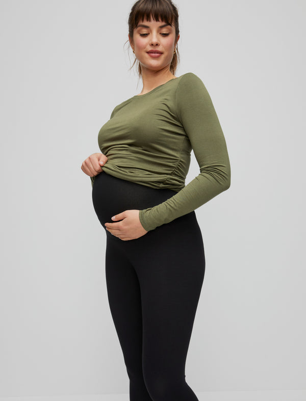 Motherhood Maternity Plus Size Essential Stretch Secret Fit Belly Maternity  Cropped Leggings