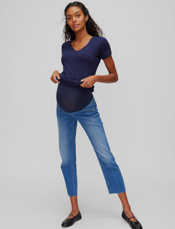 New* Olive J Brand Jeans For A Pea In The Pod Collection Maternity Full  Panel Cargo Skinny Maternity Capris - Motherhood Closet - Maternity  Consignment
