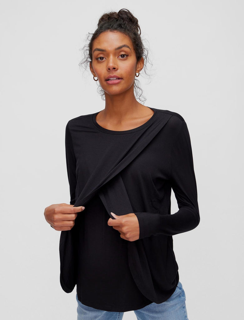 Featherweight Under Wraps Nursing Overlap Long Sleeve Tee