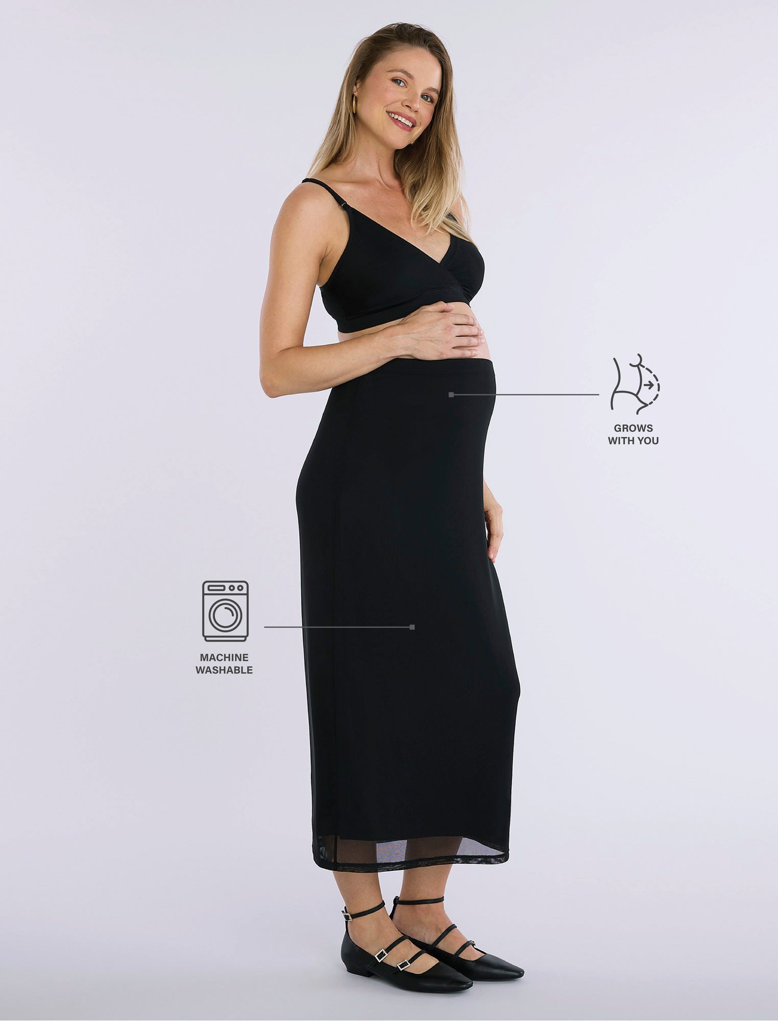 Bodycon Maxi Skirt in Mesh