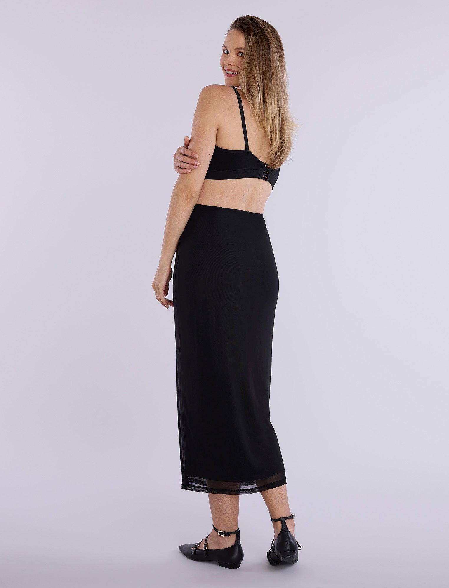 Bodycon Maxi Skirt in Mesh