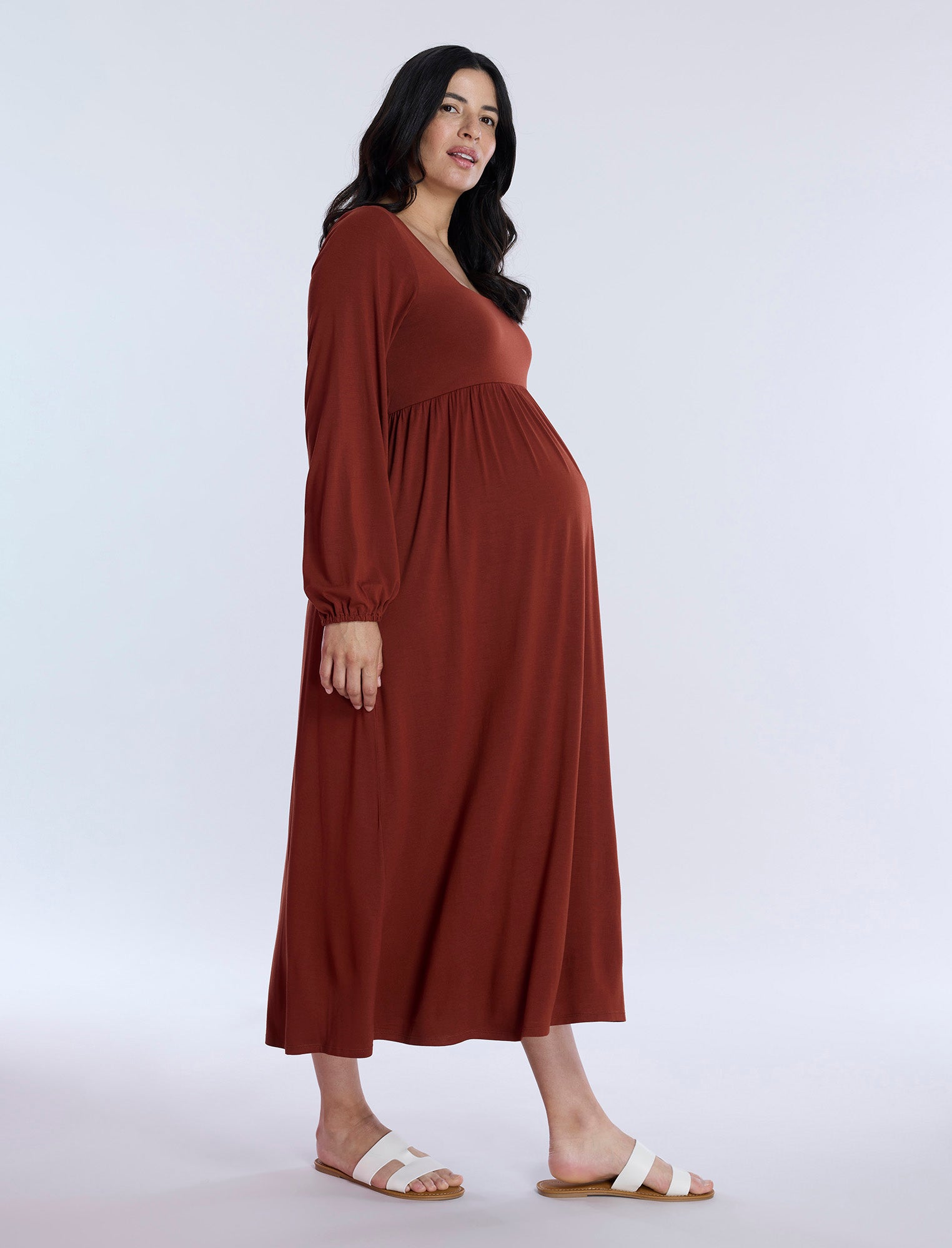 Long Sleeve Empire Waist Maxi Dress