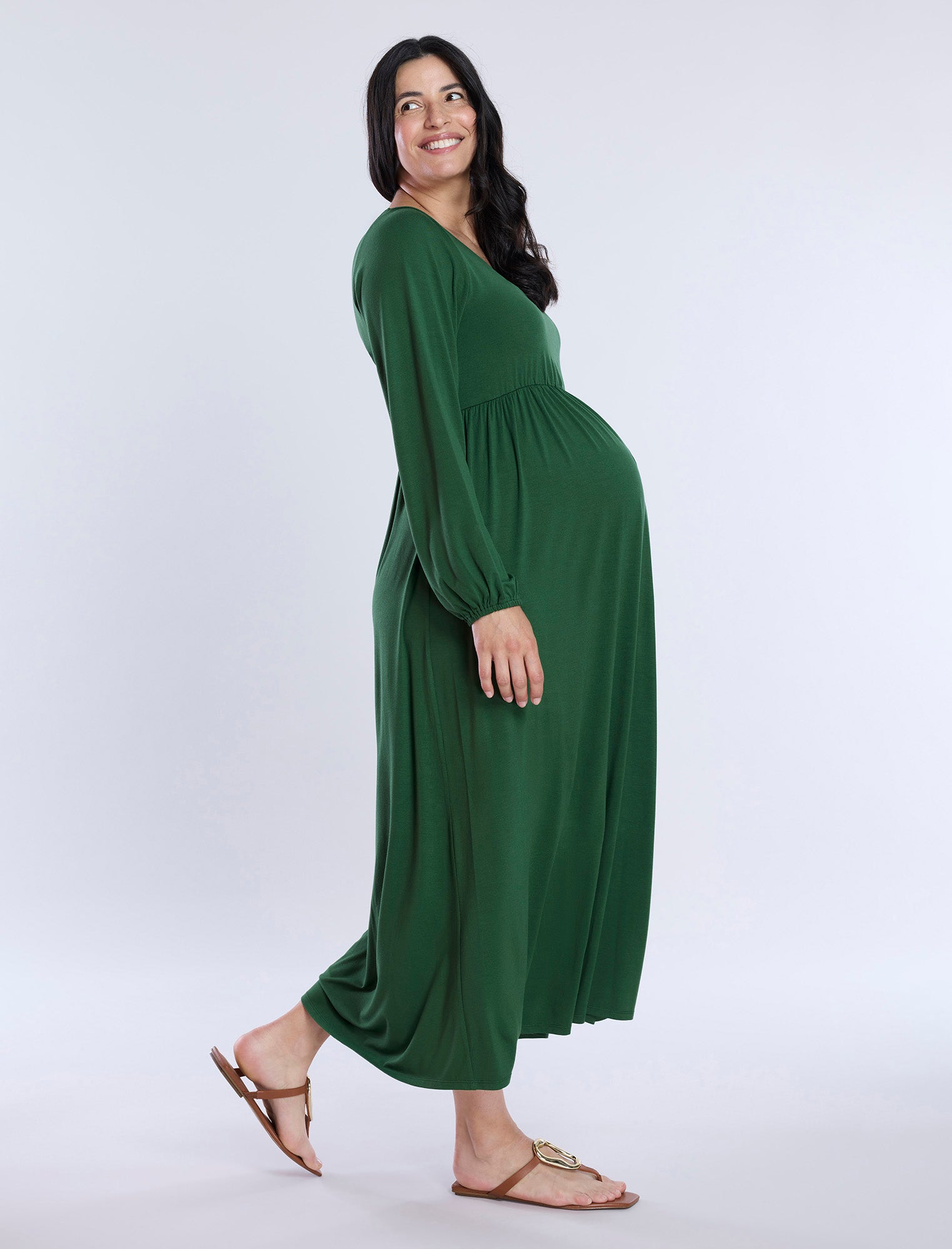 Long Sleeve Empire Waist Maxi Dress