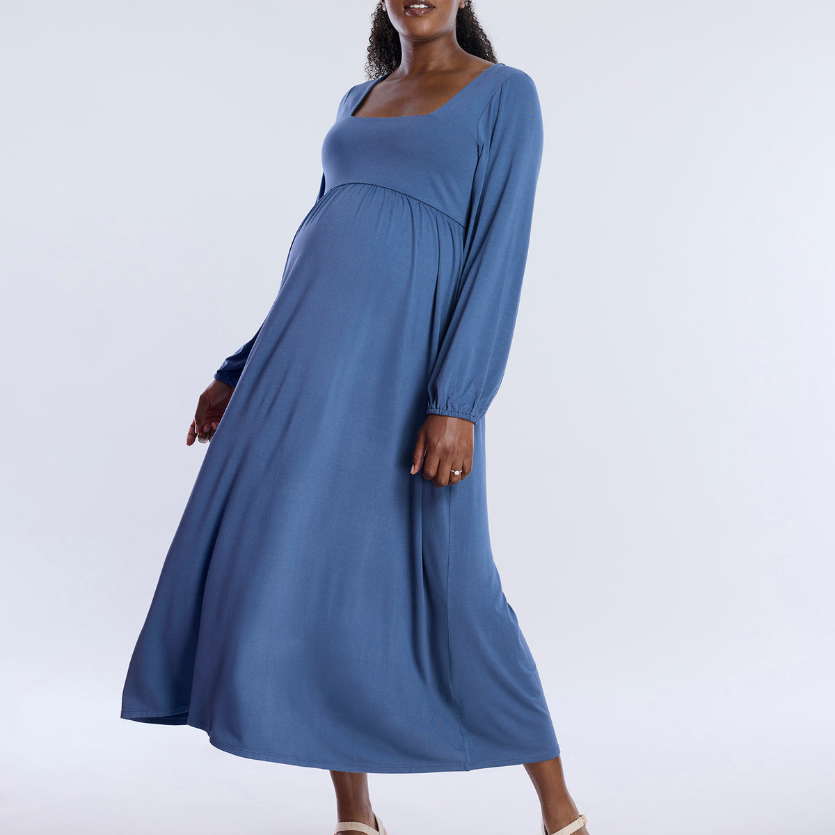 Long Sleeve Empire Waist Maxi Dress