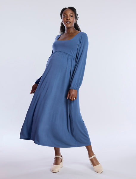 Long Sleeve Empire Waist Maxi Dress - Main Image