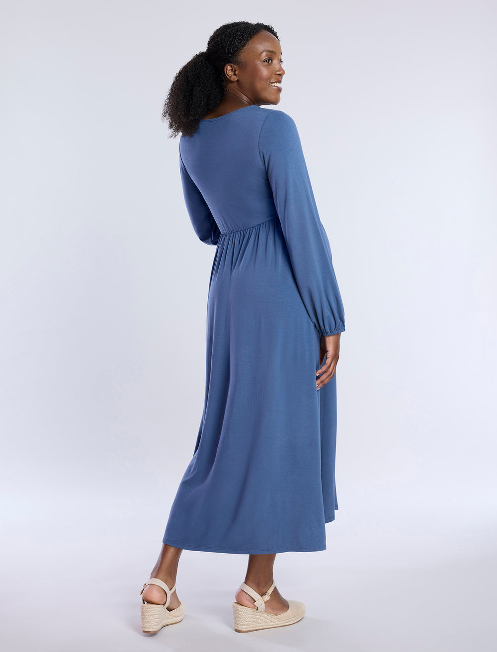 Lace Empire Maxi Dress with Short Sleeves Mulberry main image 1