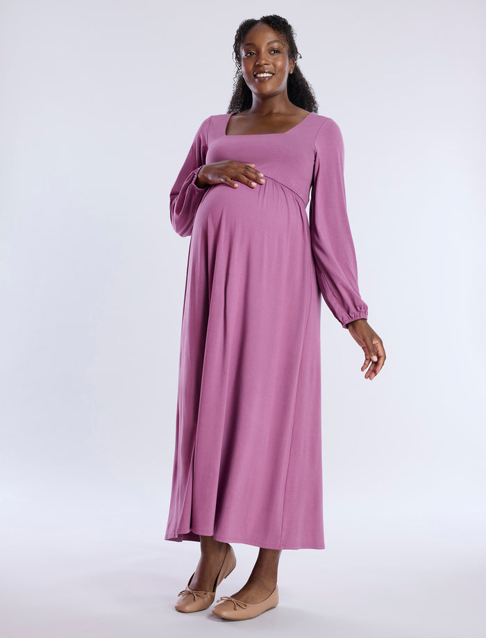 Empire Waist Tie-Front Sleeveless Maternity Maxi Dress main image 1