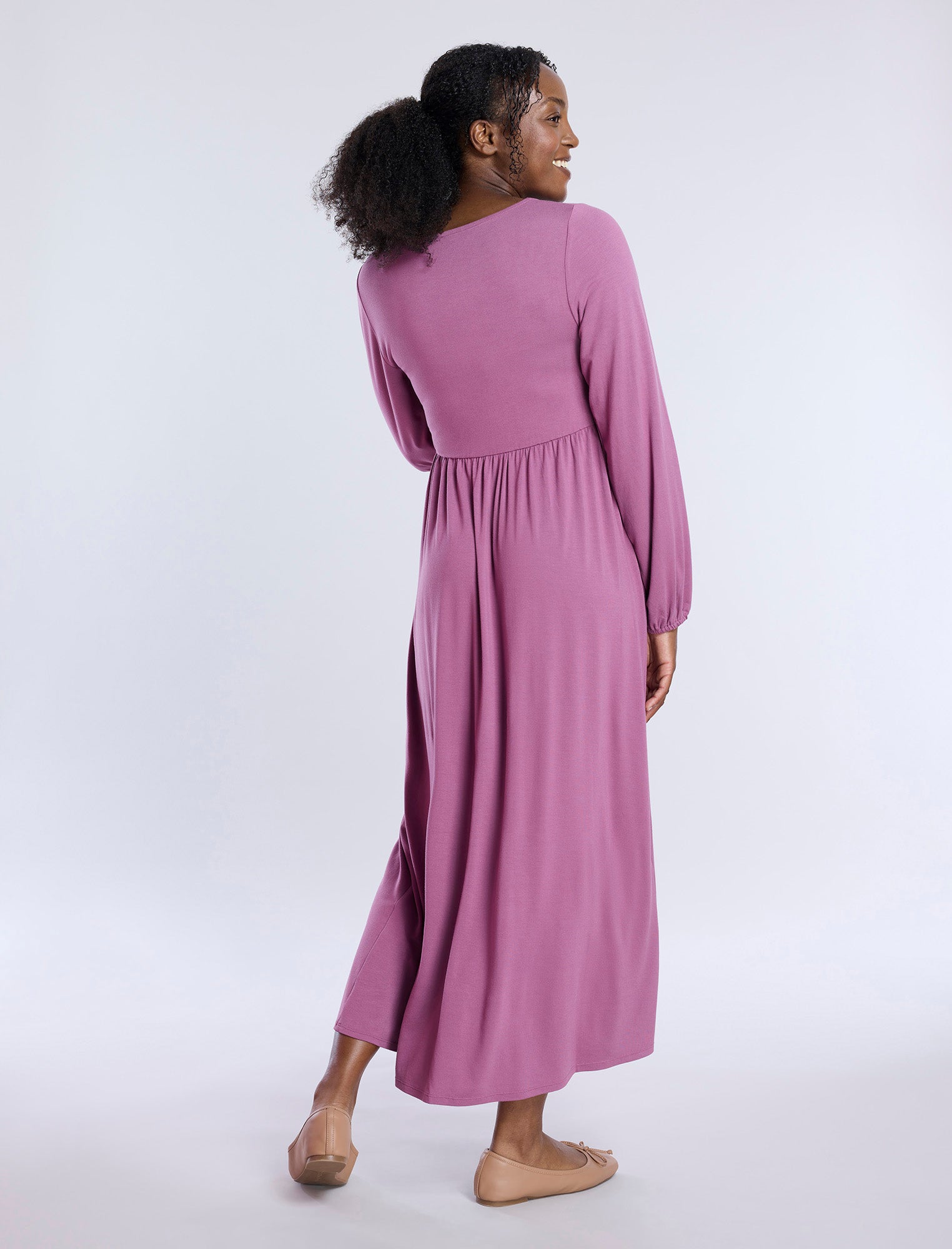 Long Sleeve Empire Waist Maxi Dress