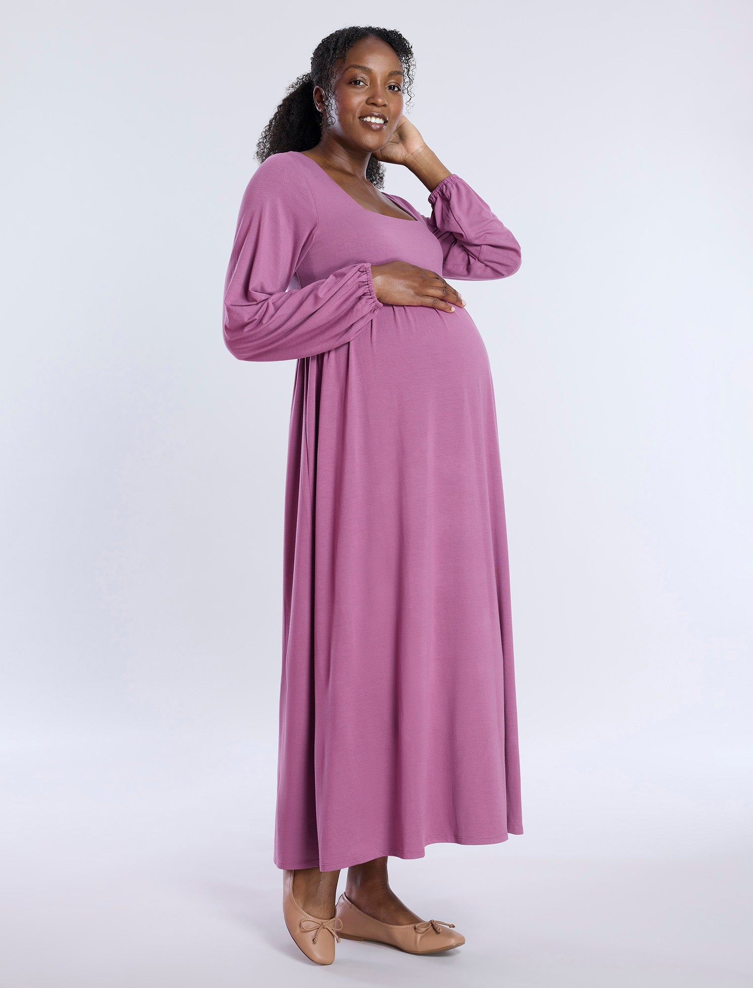 Long Sleeve Empire Waist Maxi Dress