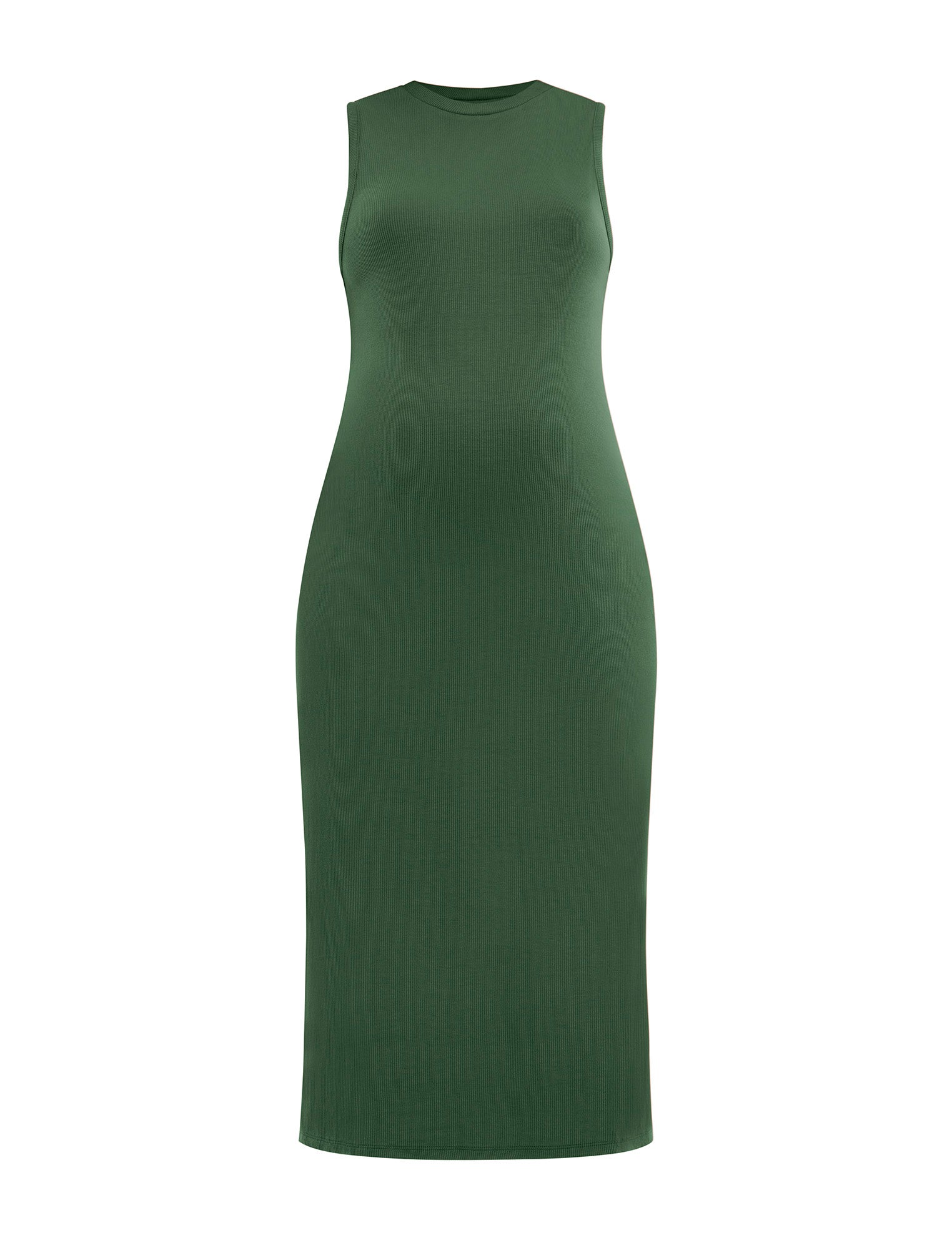 Sleeveless Rib Knit Midi Dress