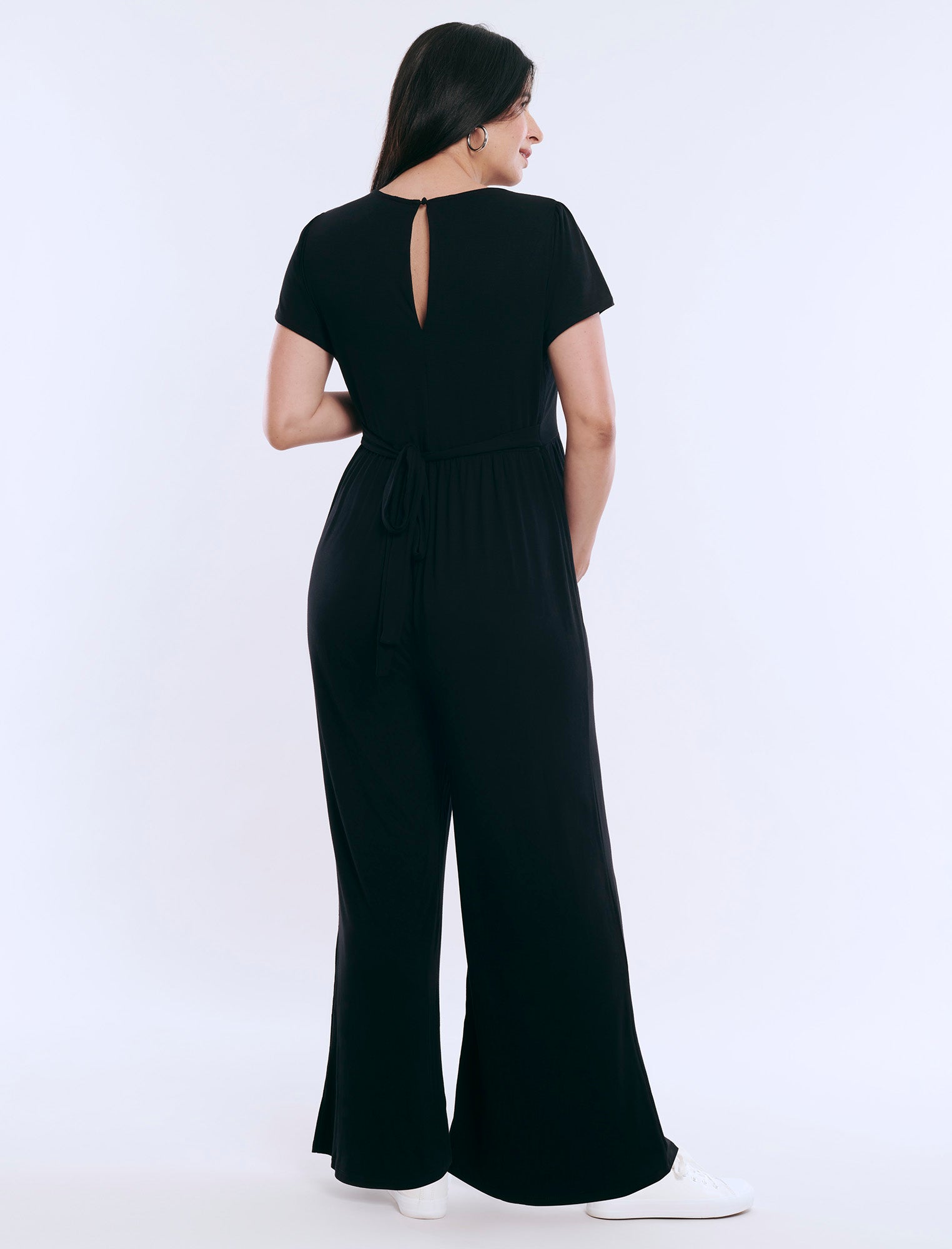 Short Sleeve V-Neck Jumpsuit