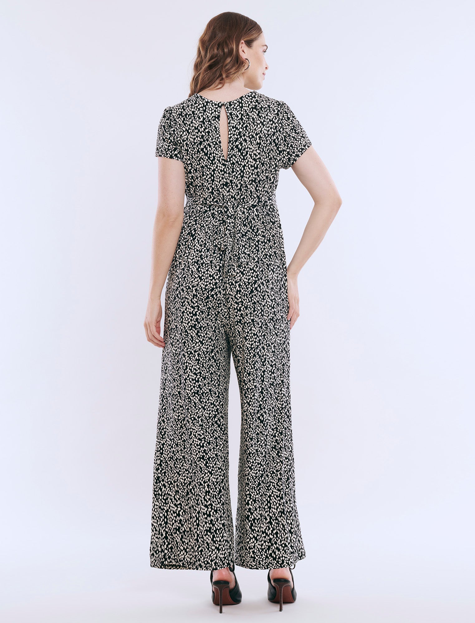 Short Sleeve V-Neck Jumpsuit